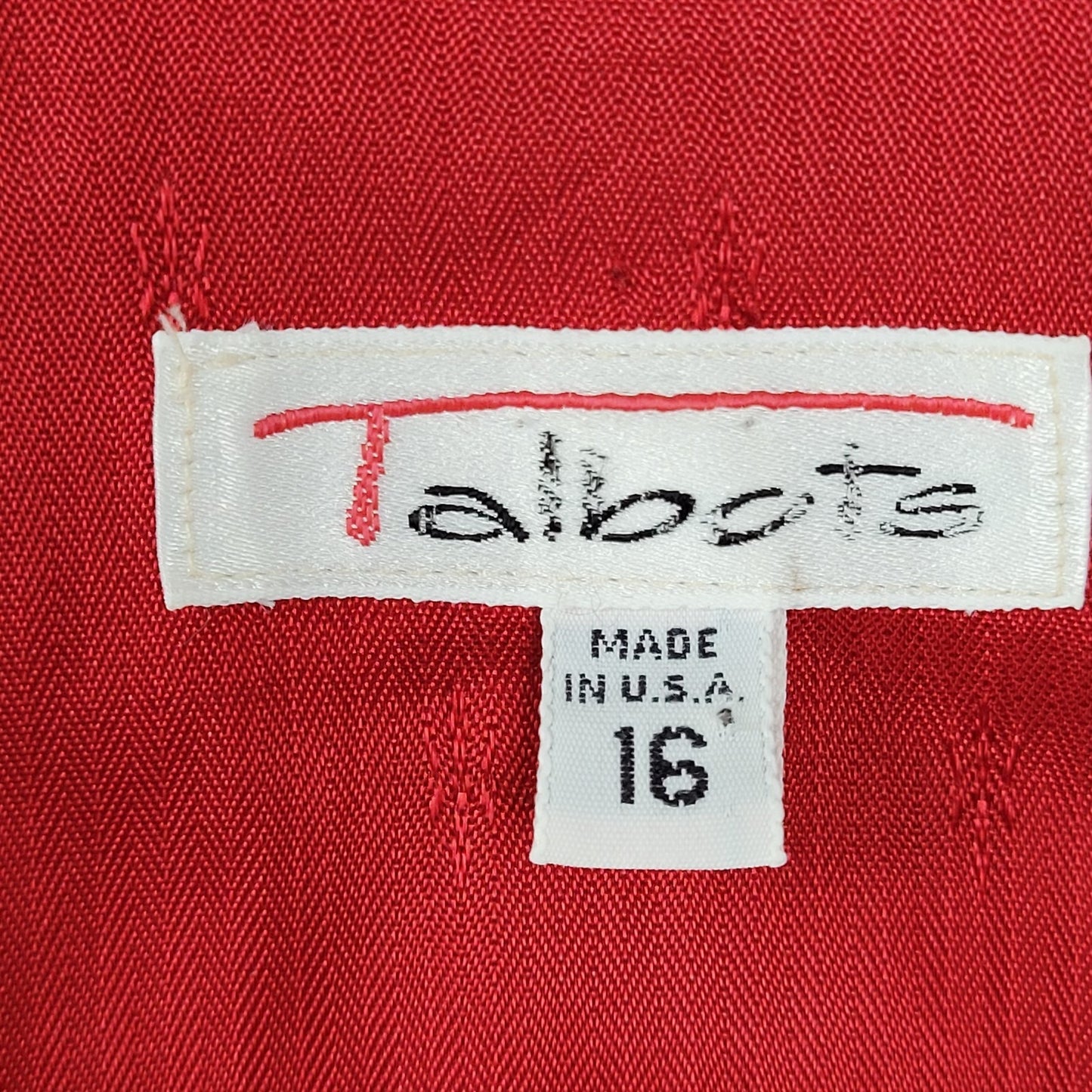 VTG Talbots Red 100% Worsted Wool Gold Button Blazer Jacket USA Made Size 16