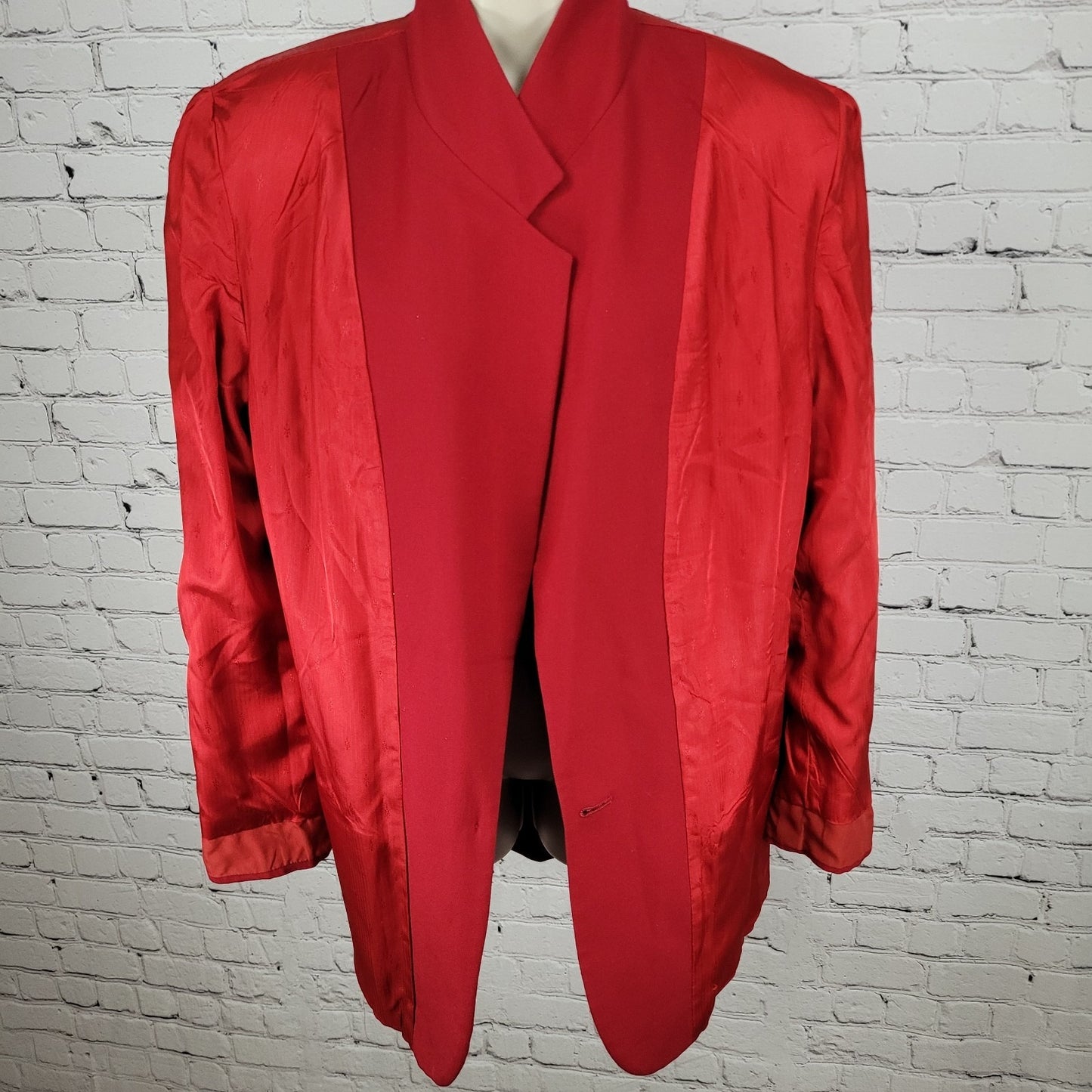 VTG Talbots Red 100% Worsted Wool Gold Button Blazer Jacket USA Made Size 16