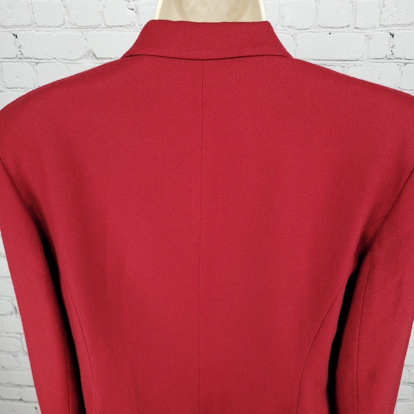 Jones New York Red 100% Worsted Wool Buttoned Suit Jacket USA Made Size 12