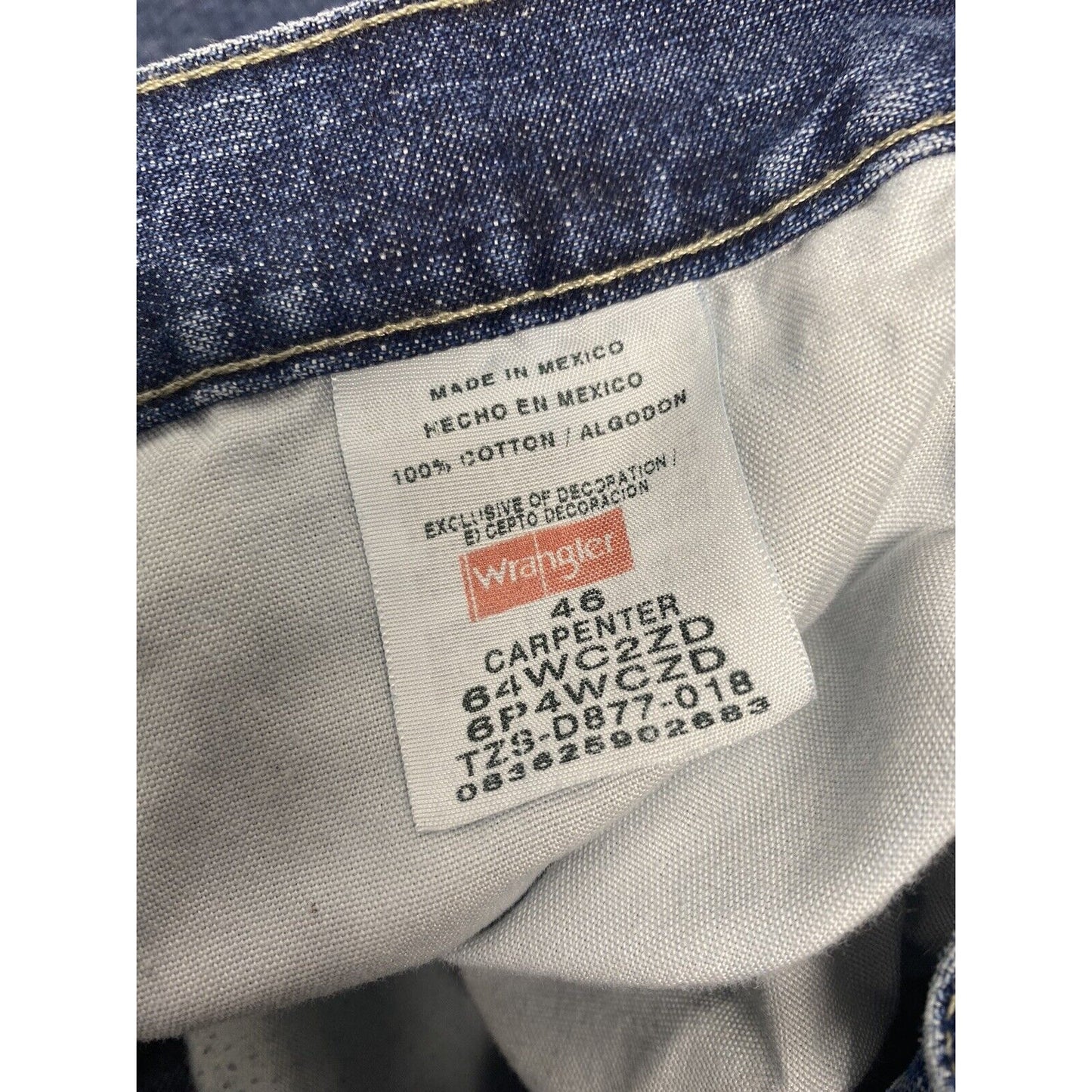 Wrangler Medium Wash High Rise Blue Jean Denim Carpenter Shorts Men’s (46 x 10)