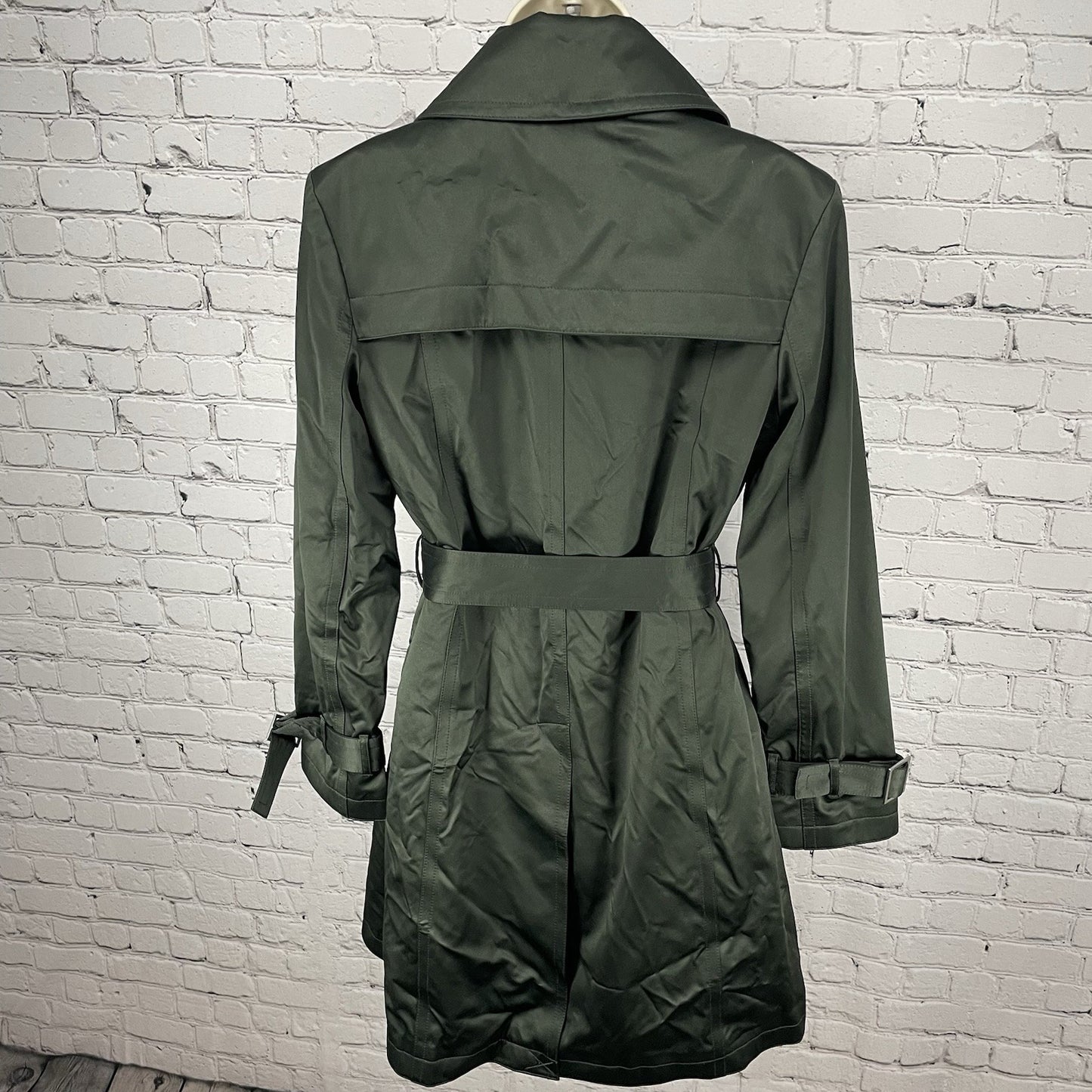 Michael Kors Green Belted Removable Lining Insulated Trench Pea Coat Small S
