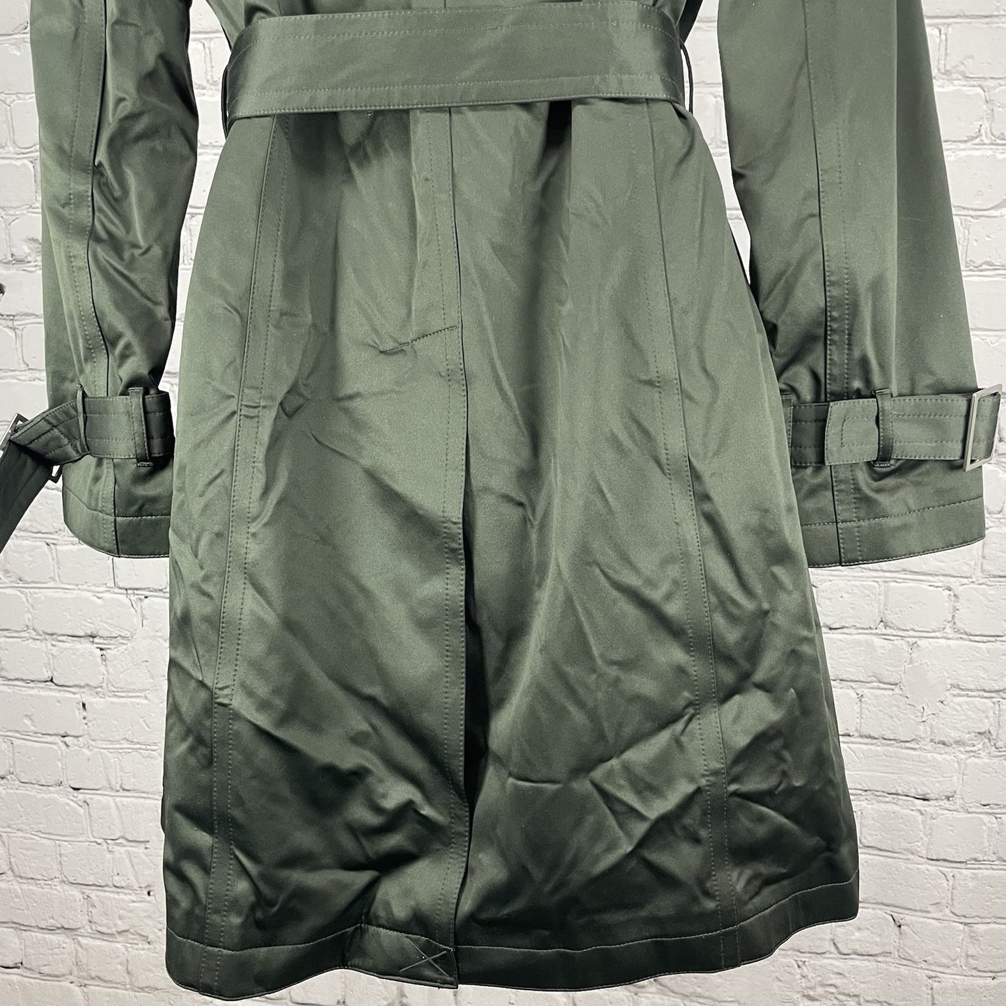 Michael Kors Green Belted Removable Lining Insulated Trench Pea Coat Small S