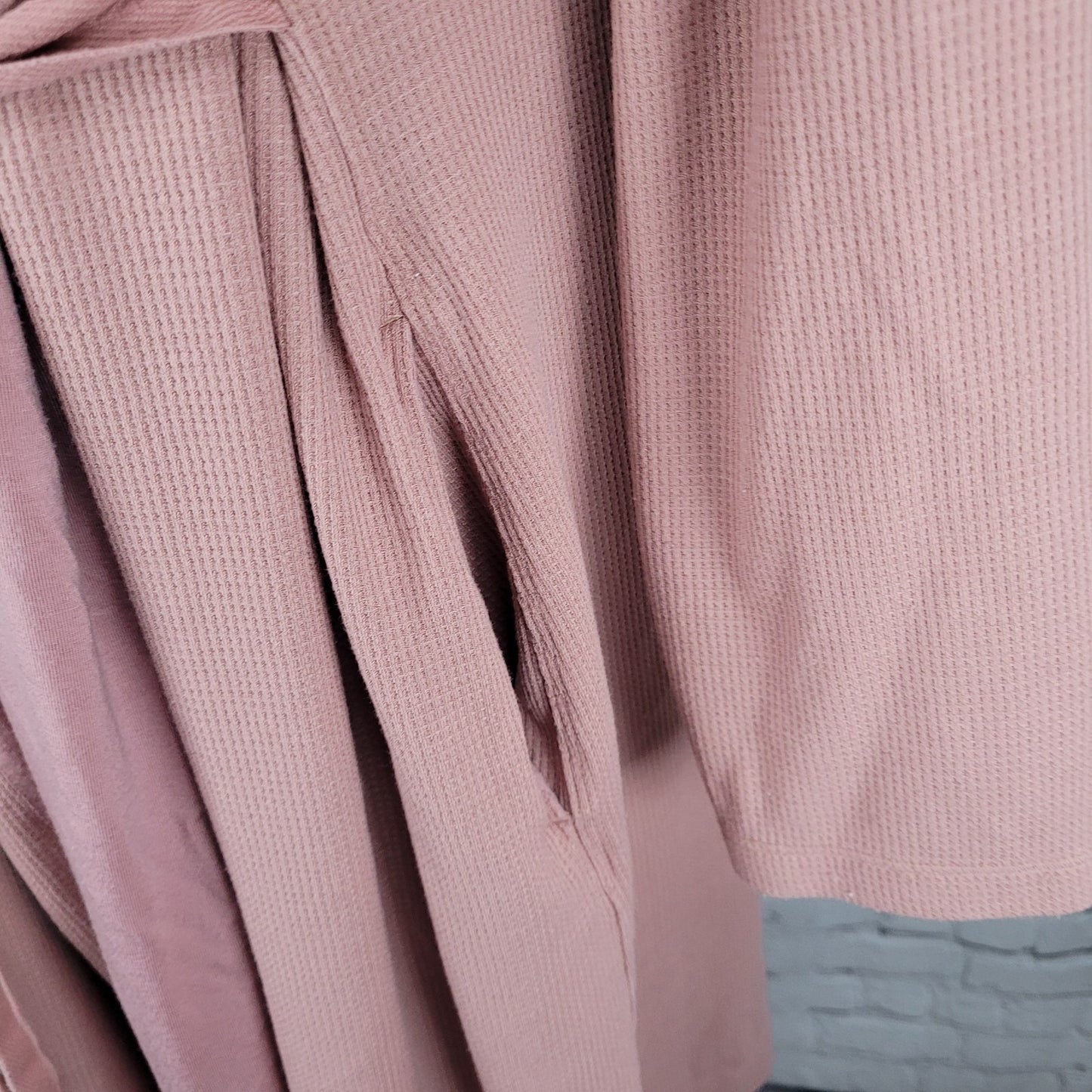 Athleta Pink Wind Down Sleep Robe Stretch Long Sleeve Pockets Size Large L