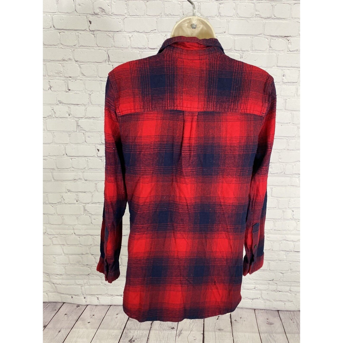 Madewell Classic Fit Plaid Flannel Cotton Blend Long Sleeve Button Shirt Small S