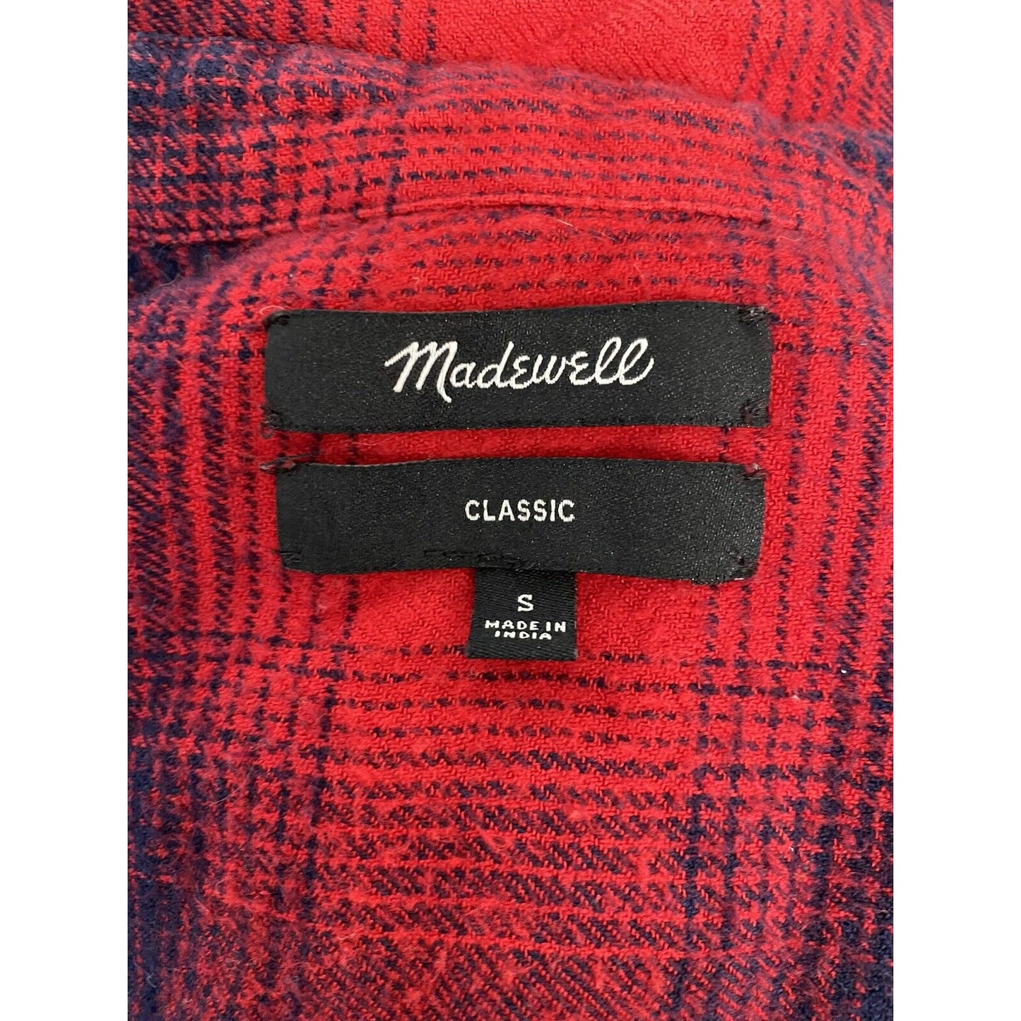 Madewell Classic Fit Plaid Flannel Cotton Blend Long Sleeve Button Shirt Small S