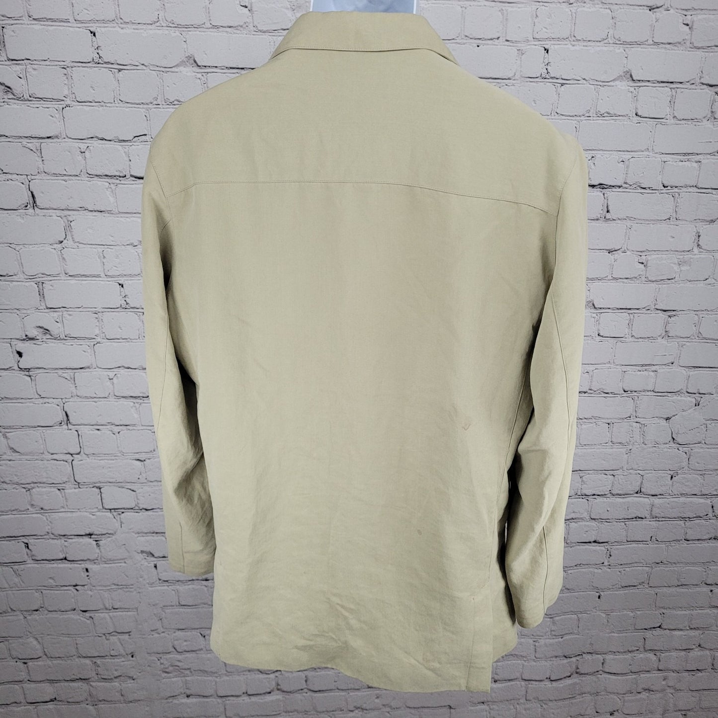 Tommy Bahama Beige Silk Linen Lightweight Notch Blazer Jacket Size Medium M