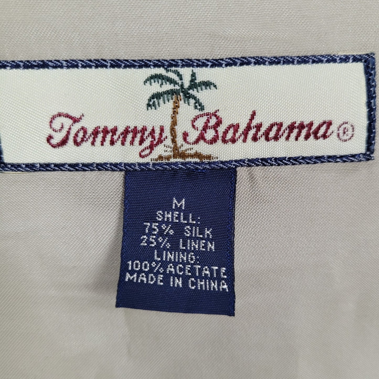 Tommy Bahama Beige Silk Linen Lightweight Notch Blazer Jacket Size Medium M