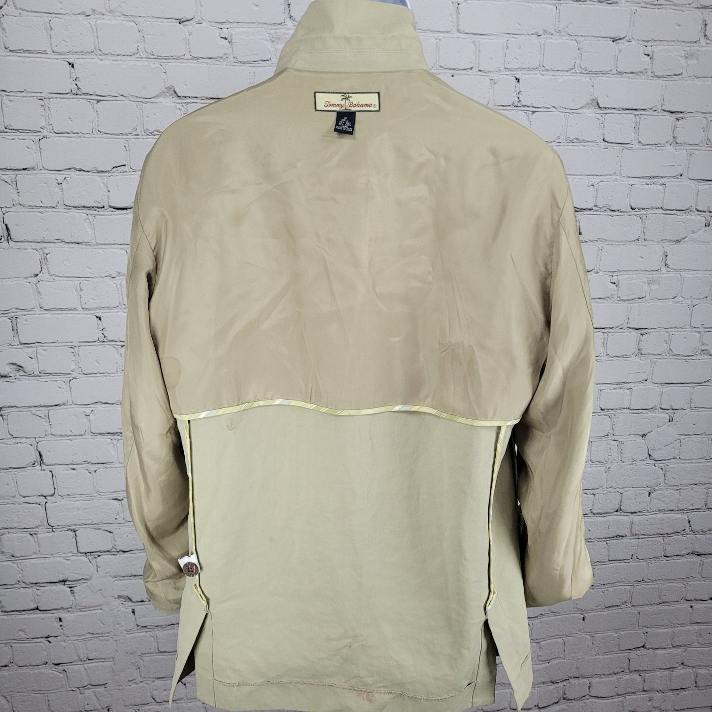 Tommy Bahama Beige Silk Linen Lightweight Notch Blazer Jacket Size Medium M