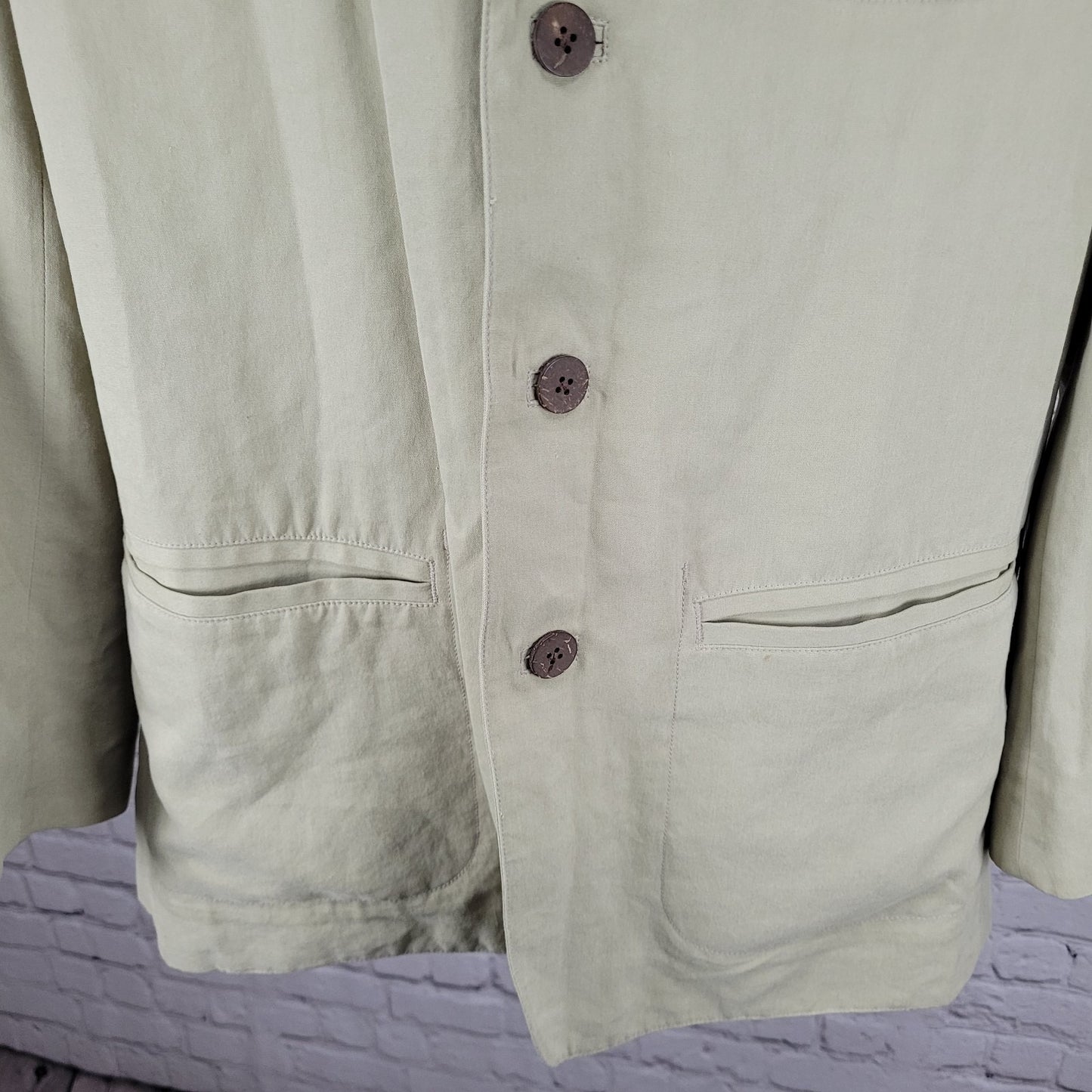 Tommy Bahama Beige Silk Linen Lightweight Notch Blazer Jacket Size Medium M