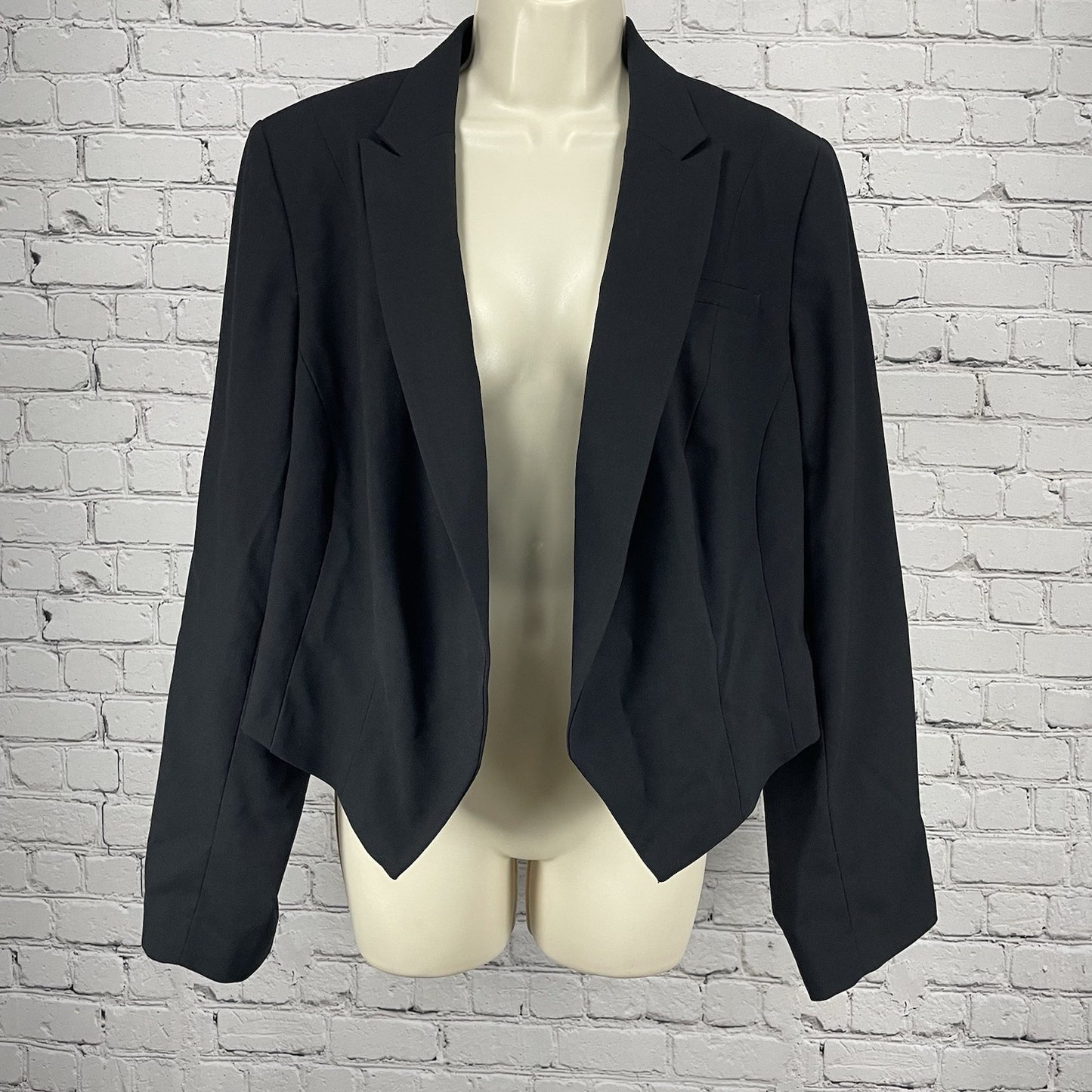 NWT Lane Bryant Black Cropped Open Peak Blazer Lined Stretch Padded Size 18