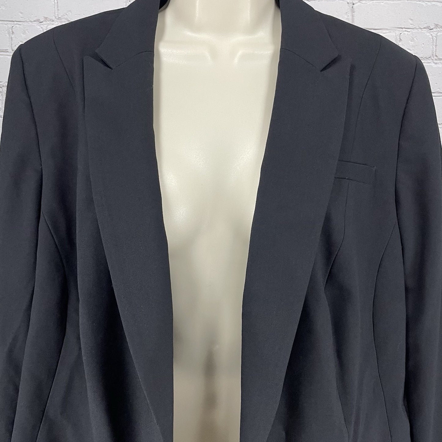 NWT Lane Bryant Black Cropped Open Peak Blazer Lined Stretch Padded Size 18