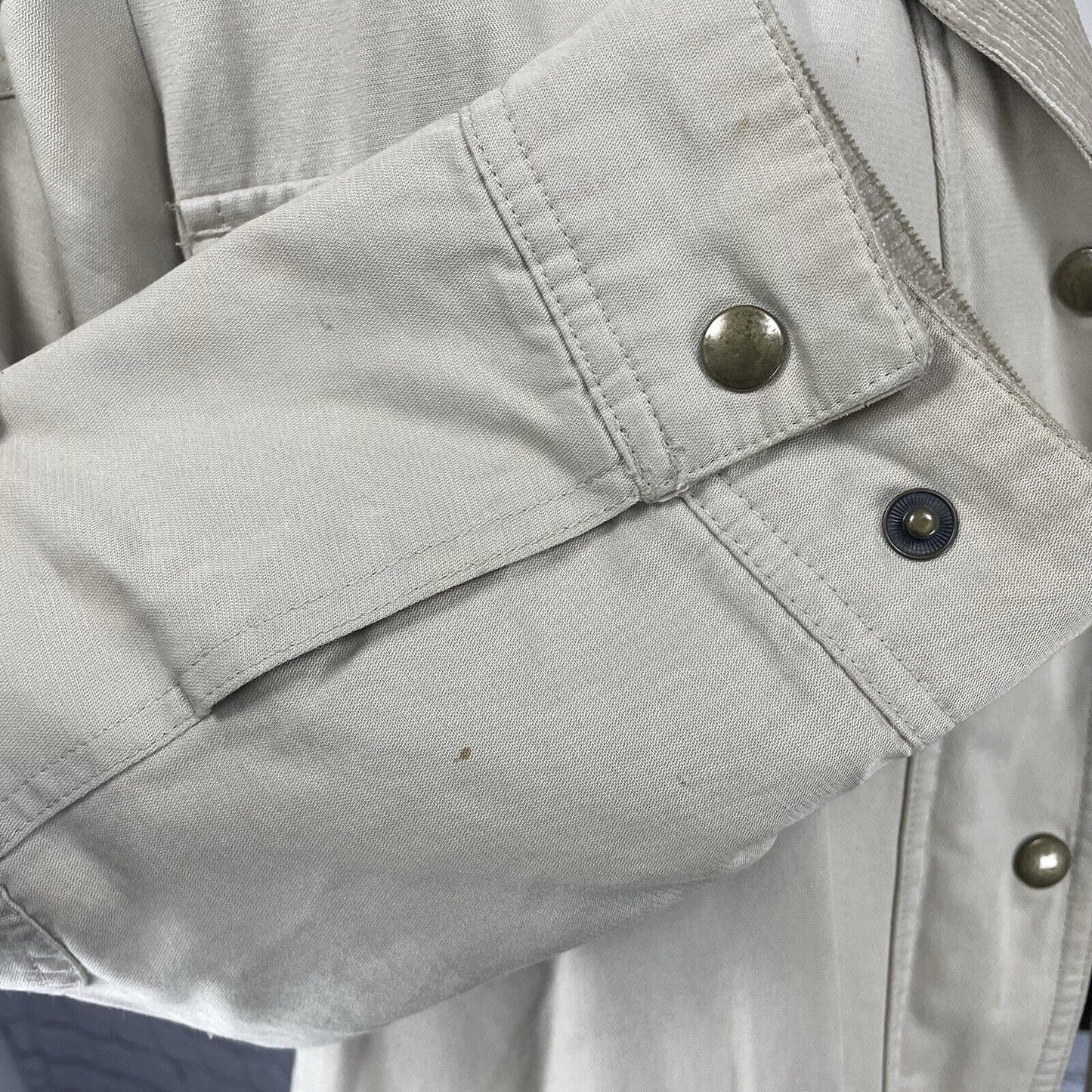Marks & Spencer Khaki Cotton Zip Snap Corduroy Trim Jacket Pockets Size US 10