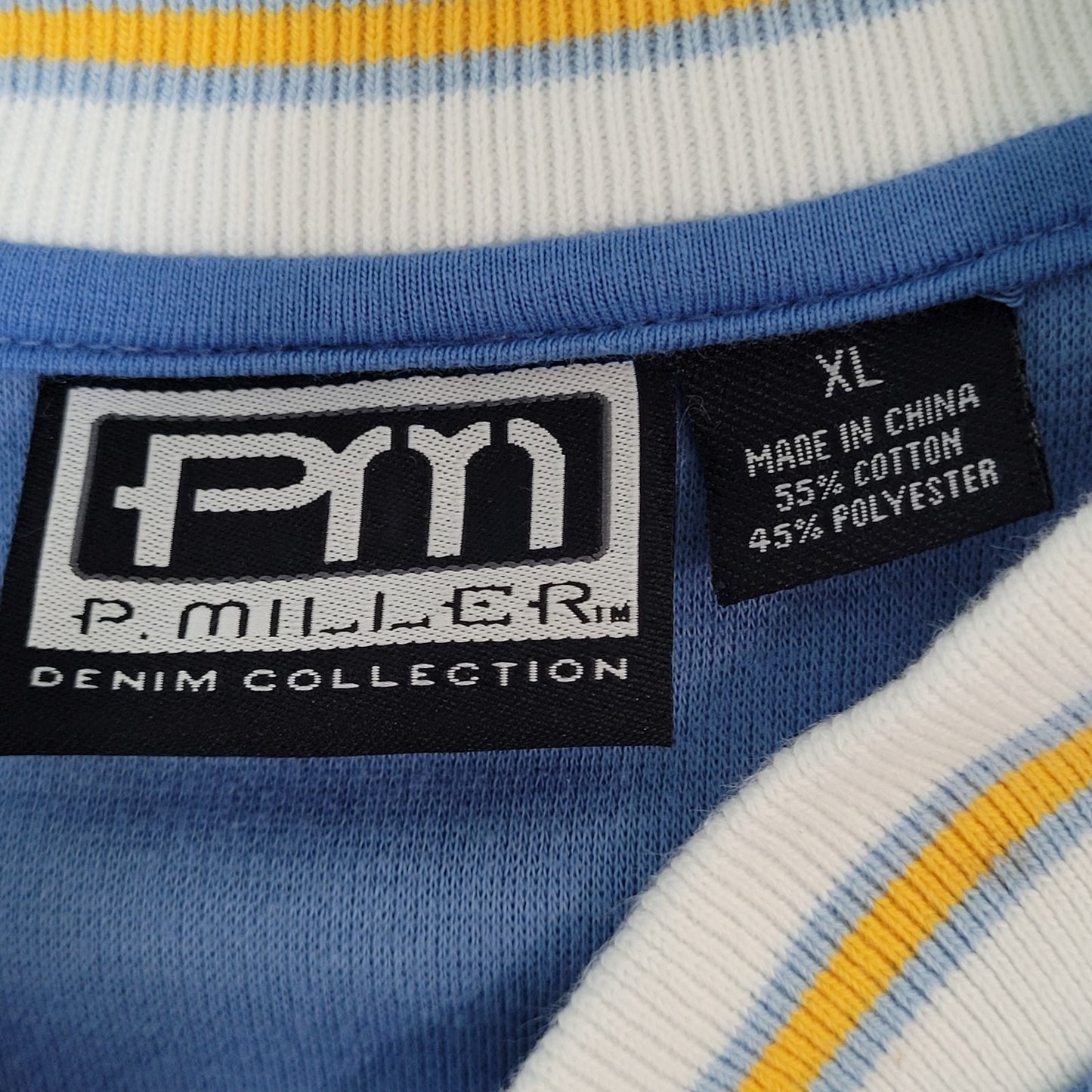 P. Miller Denim Collection Blue Full Zip Short Sleeve Heavy Sweatshirt Shirt XL