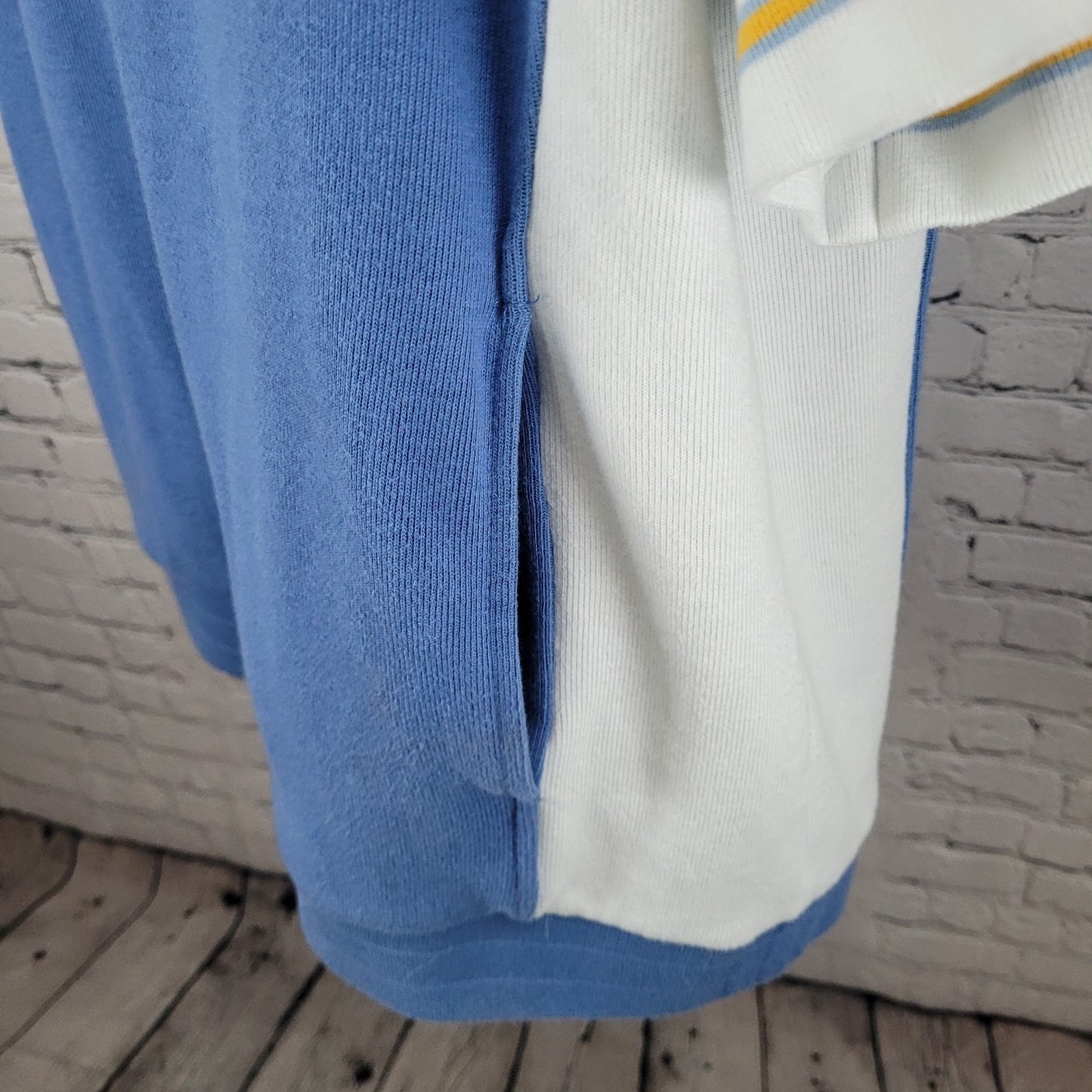 P. Miller Denim Collection Blue Full Zip Short Sleeve Heavy Sweatshirt Shirt XL