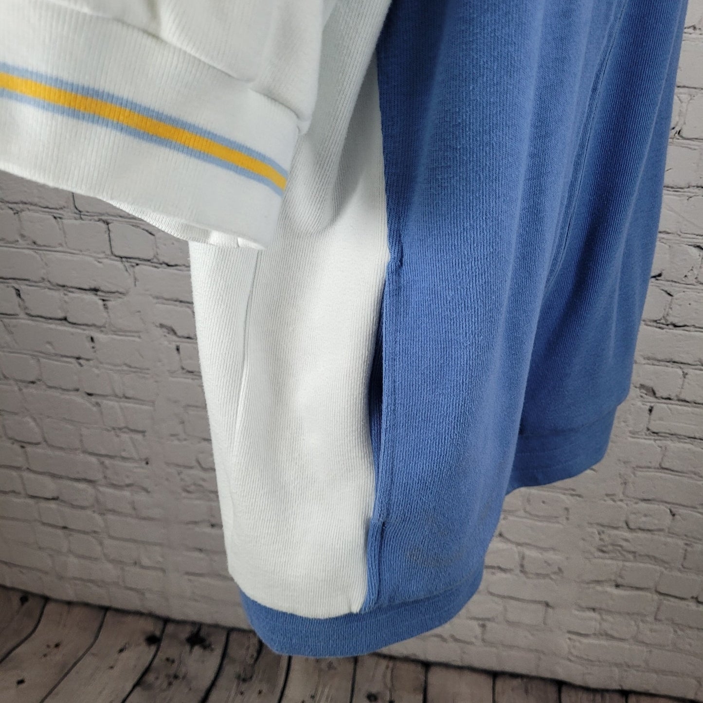 P. Miller Denim Collection Blue Full Zip Short Sleeve Heavy Sweatshirt Shirt XL