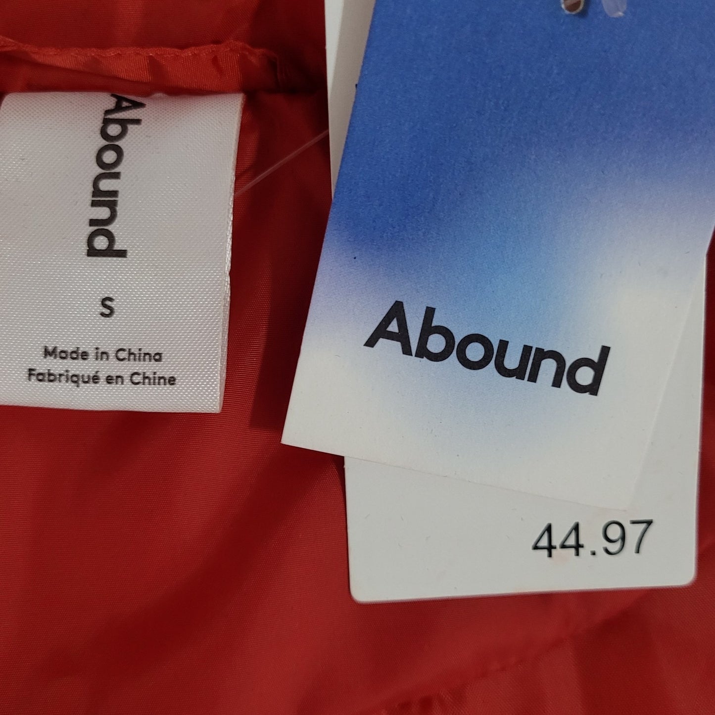 NWT ABOUND Red Insulated Lightweight Pockets Puffer Jacket Vest Size Small S