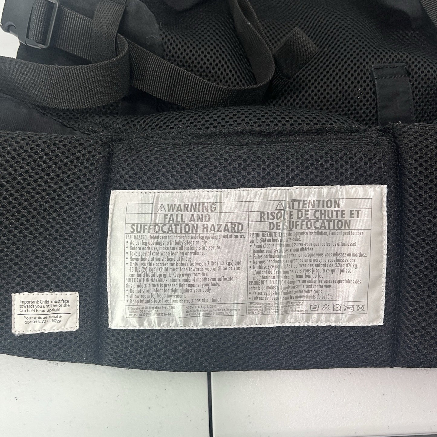 Lille Baby Black Complete All Seasons 6-in-1 Positions Carrier Newborn Infant