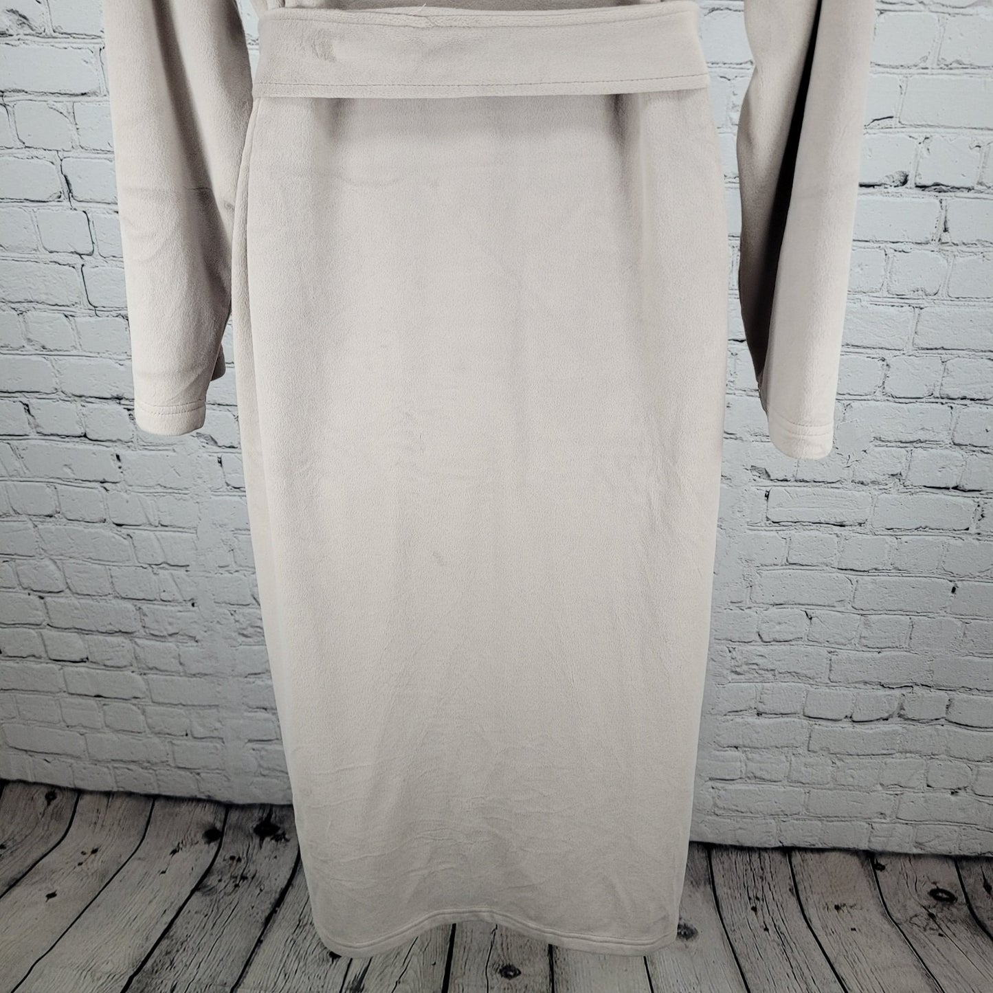 Barefoot Dreams Purple Grey LuxeChic Soft Velour Hooded Belted Robe Size 1