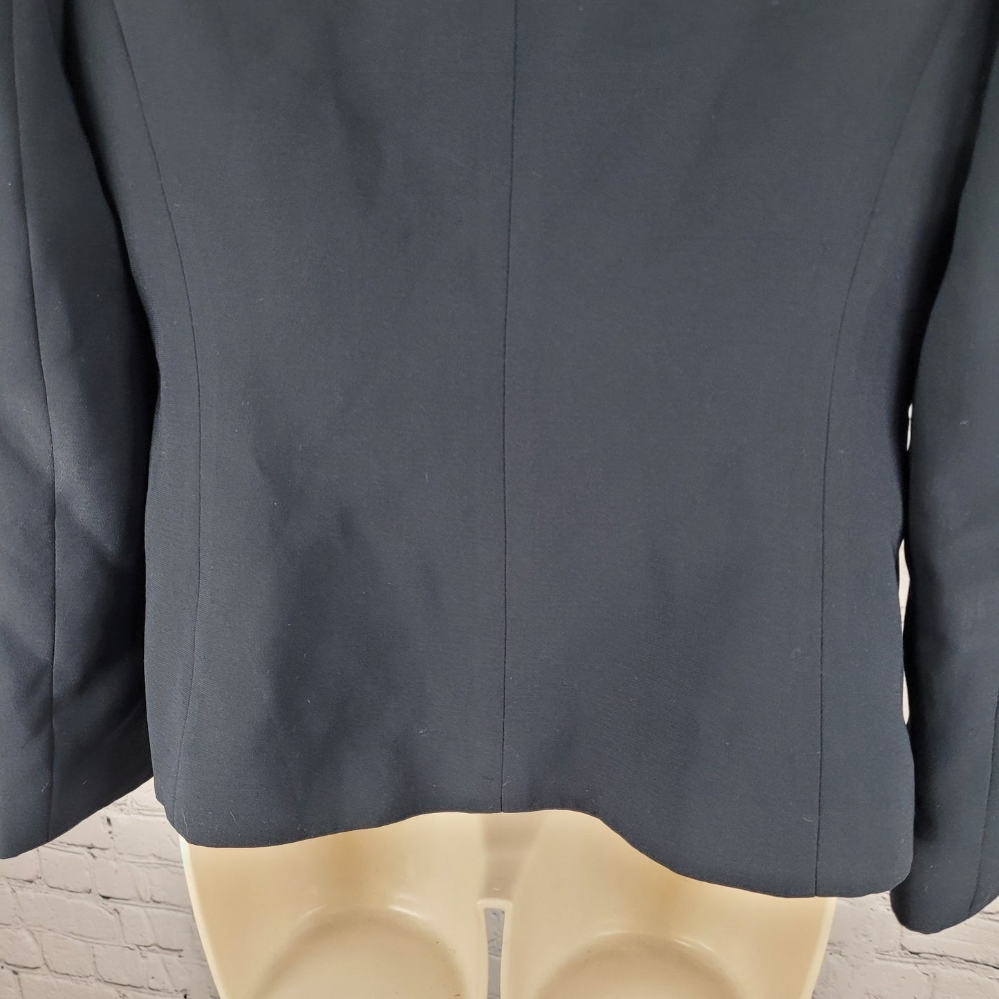 Tahari Black 2 Button Shawl Lapel Ventless Lined Blazer Suit Jacket Petite 6P