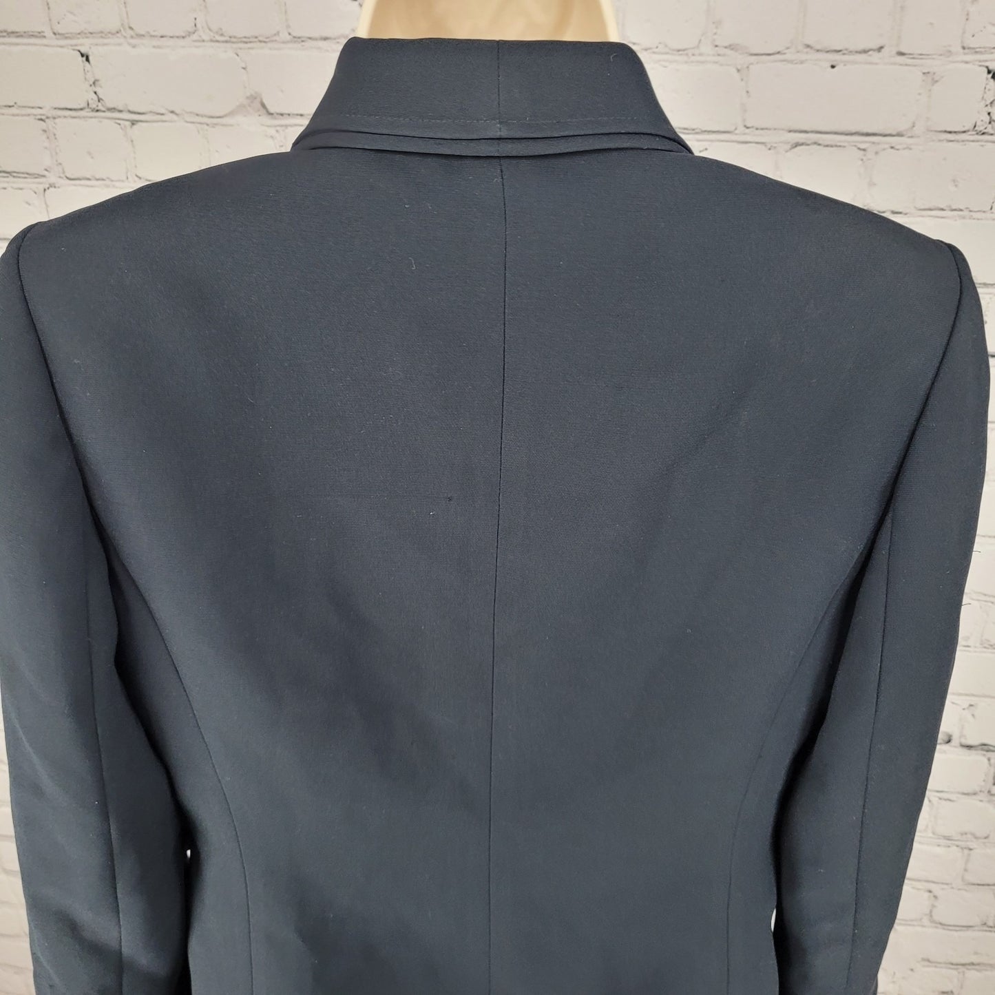 Tahari Black 2 Button Shawl Lapel Ventless Lined Blazer Suit Jacket Petite 6P