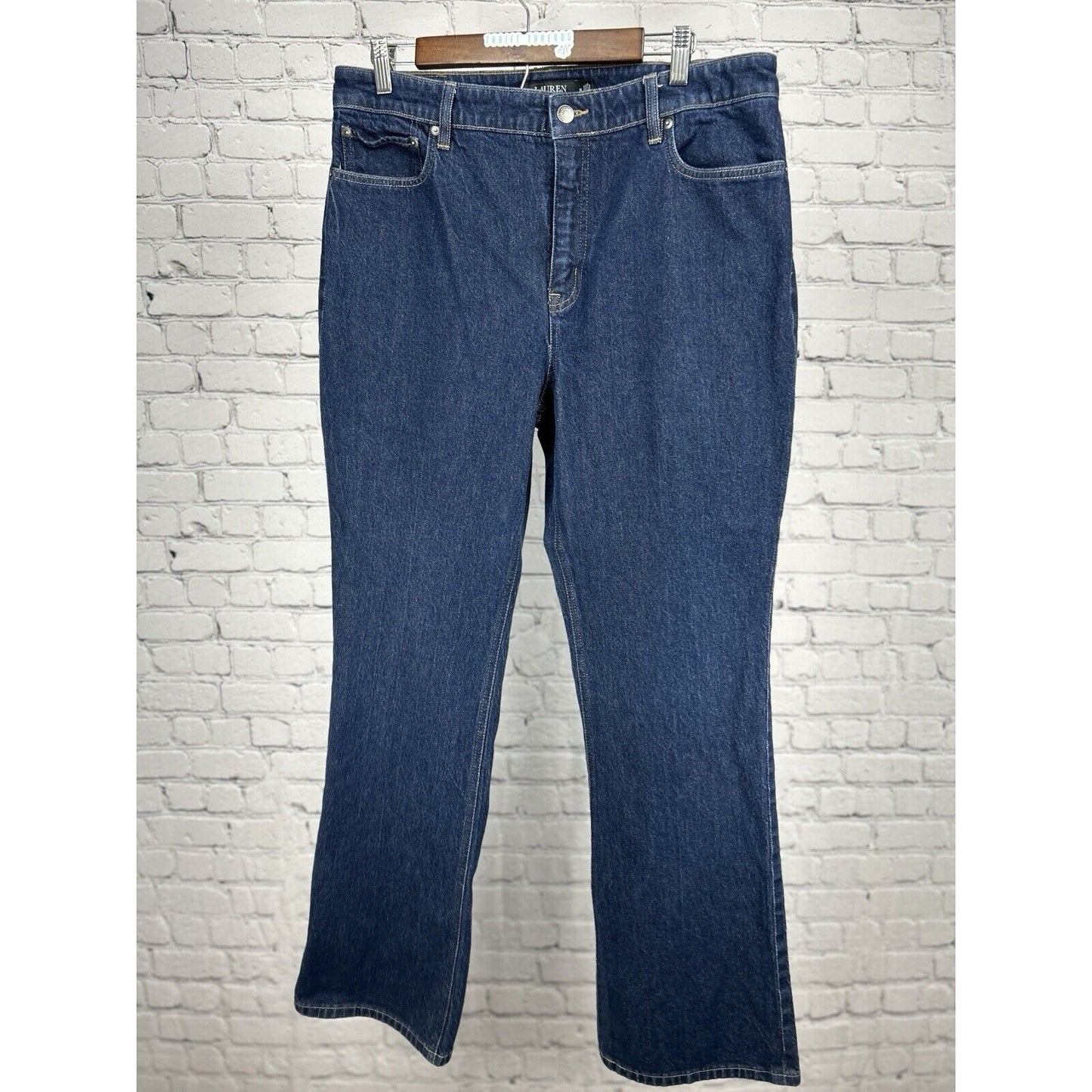 Lauren Ralph Lauren Black Label Dark Wash High Rise Blue Jeans Size 14 (34X32)