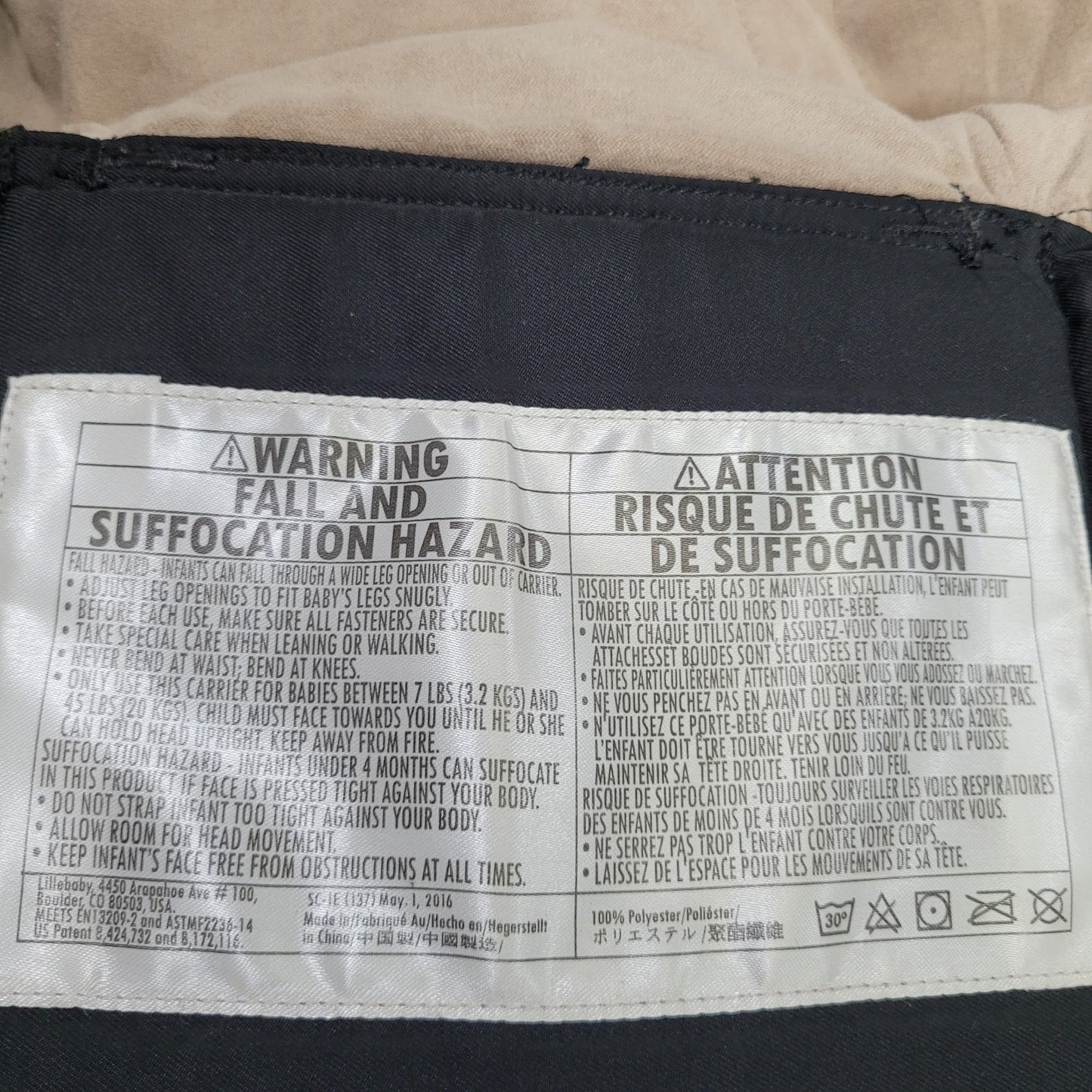 Lille Baby Black Complete All Seasons 6-in-1 Positions Carrier Newborn Infant