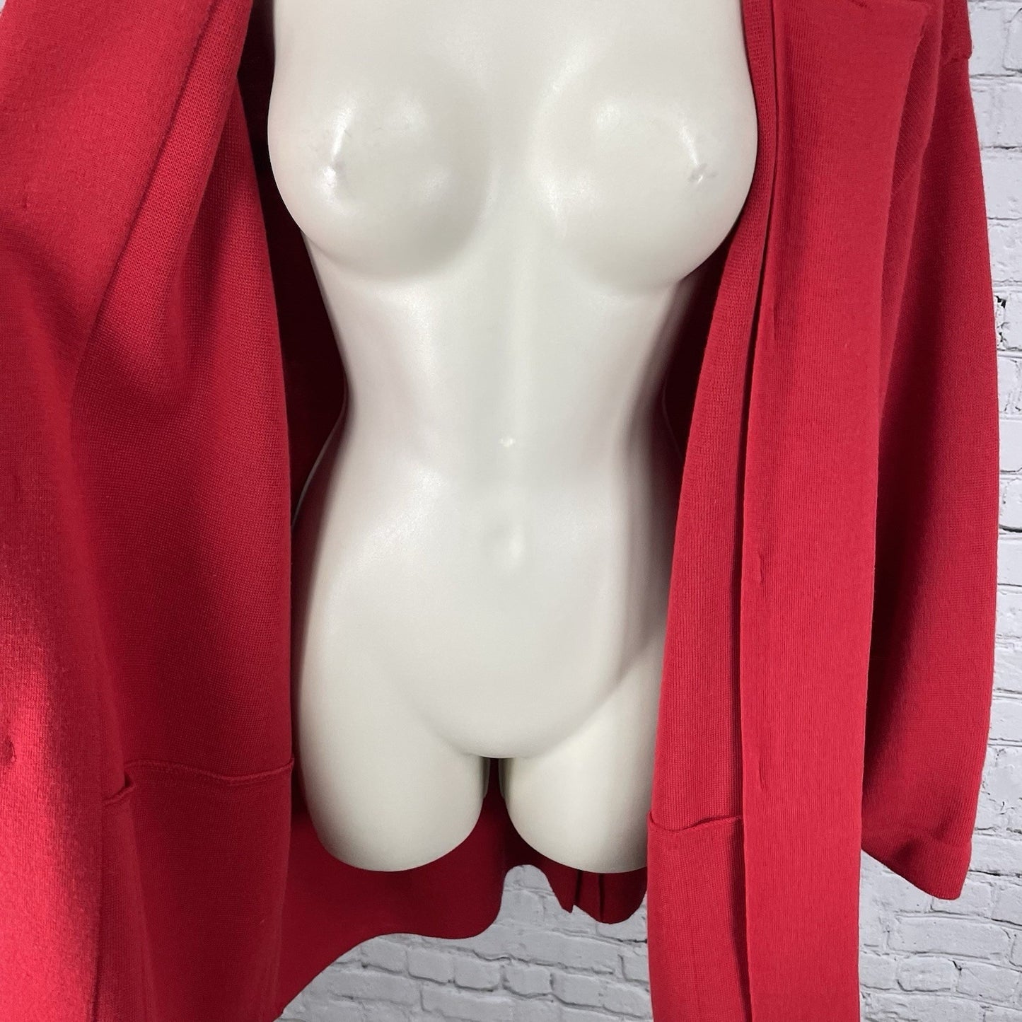 Devernois Paris Red Gold Closure Drop Shoulder Collared Jacket Pockets XL