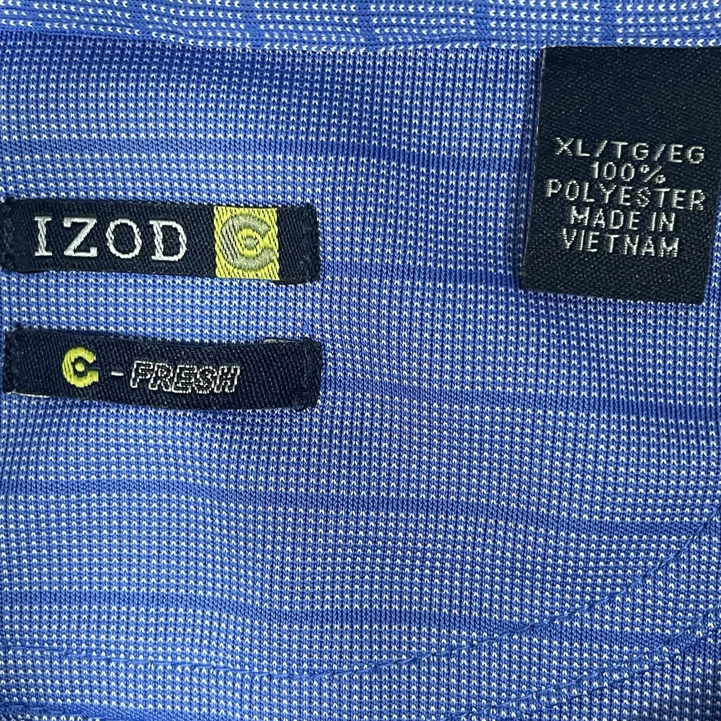 Izod Blue Striped C-Fresh Golf The Hills Country Club Button Polo Shirt Size XL