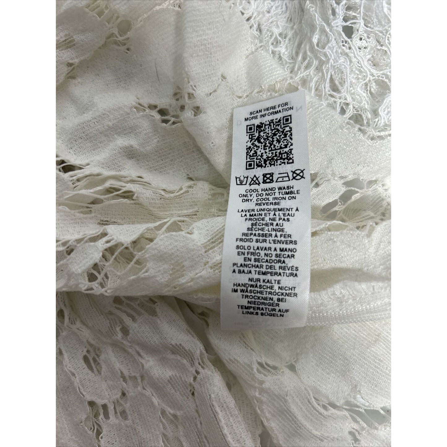 Asos Design Ivory Sheer Lace Cap Sleeve Babydoll Lace Up Back Ruffle Top Size 4