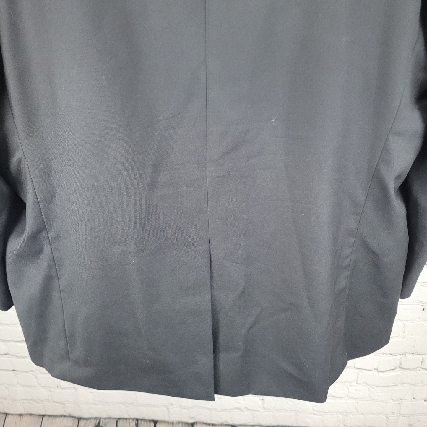 Lauren Ralph Lauren Black Label Black Wool Blend Satin Label Tuxedo Jacket 54L