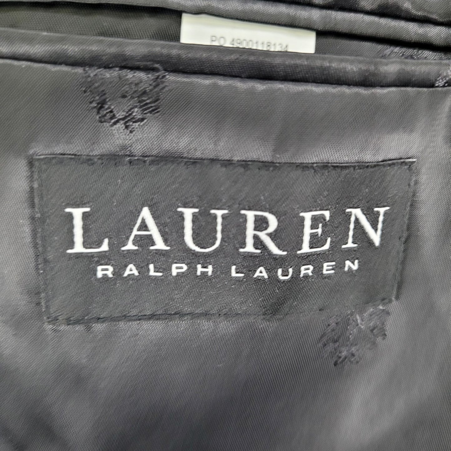Lauren Ralph Lauren Black Label Black Wool Blend Satin Label Tuxedo Jacket 54L