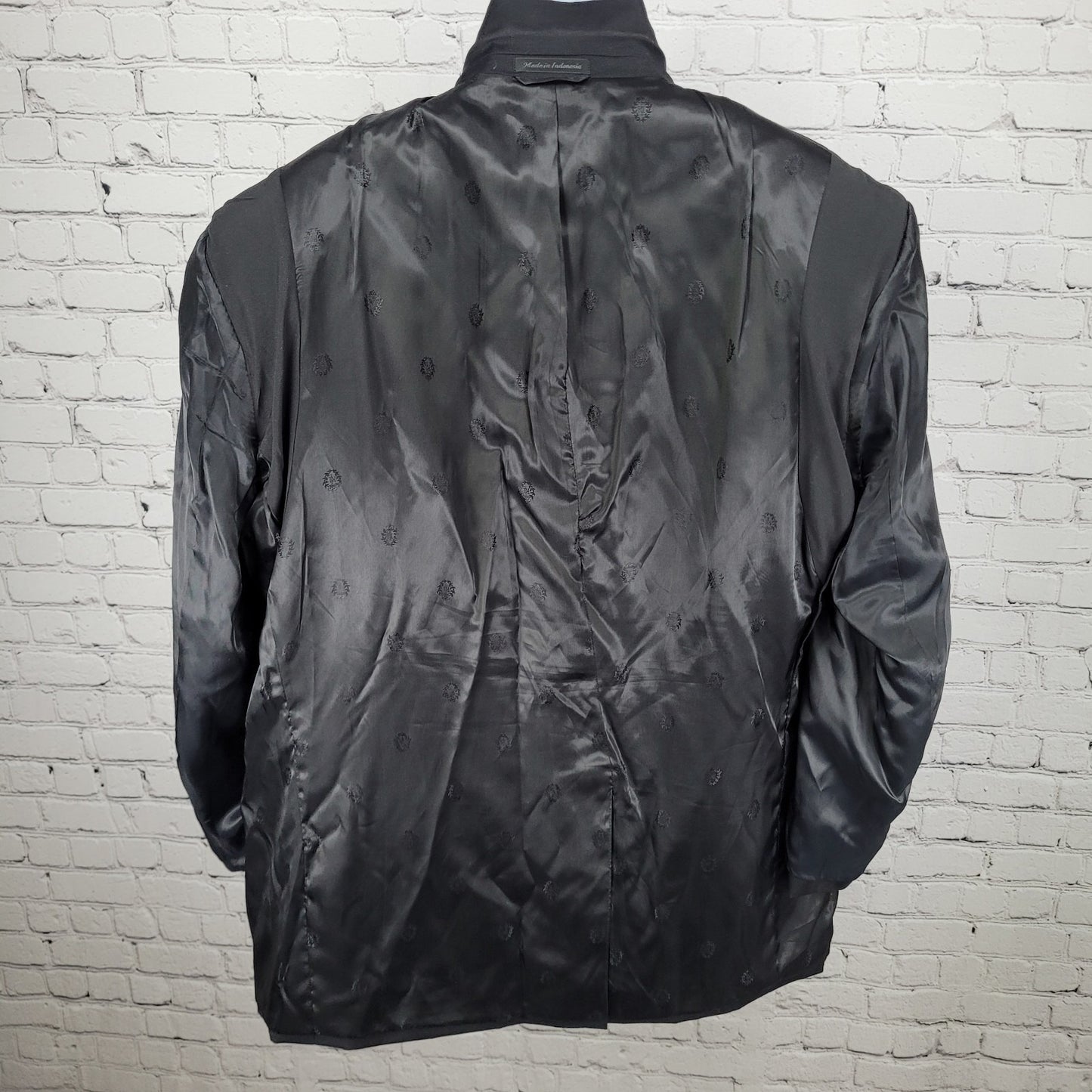 Lauren Ralph Lauren Black Label Black Wool Blend Satin Label Tuxedo Jacket 54L