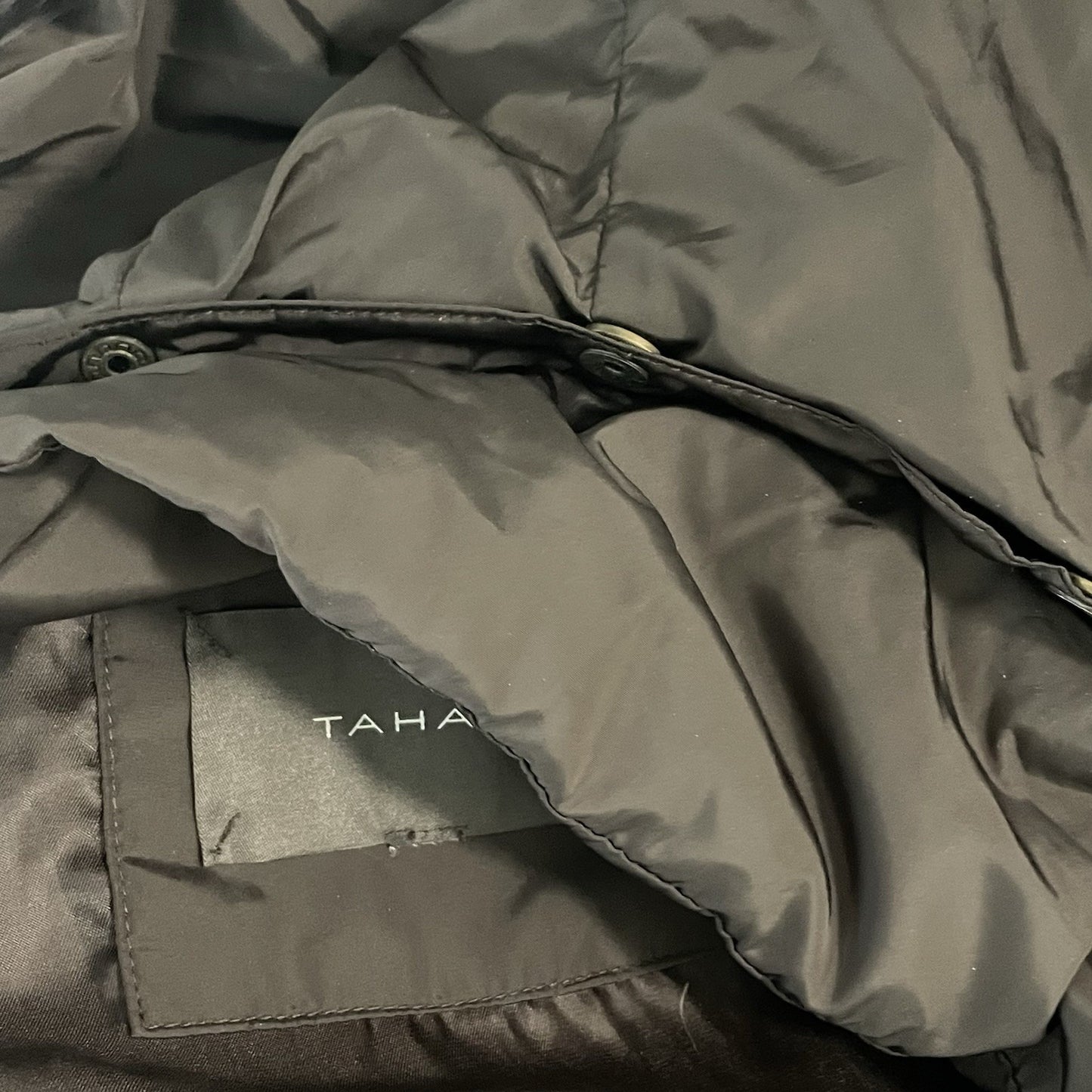 Tahari Brown Puffer Down Filled Genuine Fox Fur Removable Hood Coat Size Large L