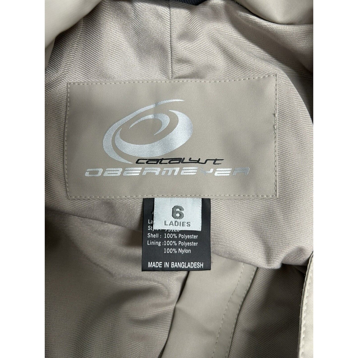 Obermeyer Beige Catalyst Ventilated Snowboard Ski Pants Women’s Size 6 (31 x 29)