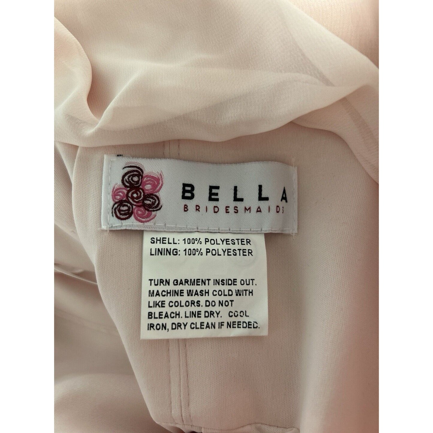 Bella Bridesmaids Light Pink Strapless Lined Zip Up Maxi Dress Size 12 R