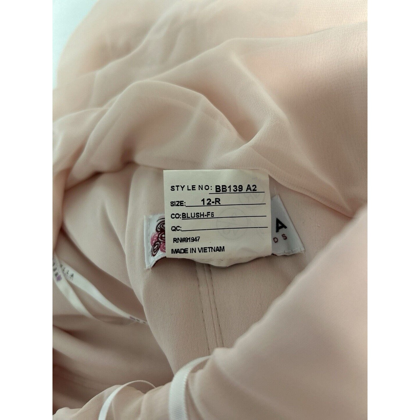 Bella Bridesmaids Light Pink Strapless Lined Zip Up Maxi Dress Size 12 R