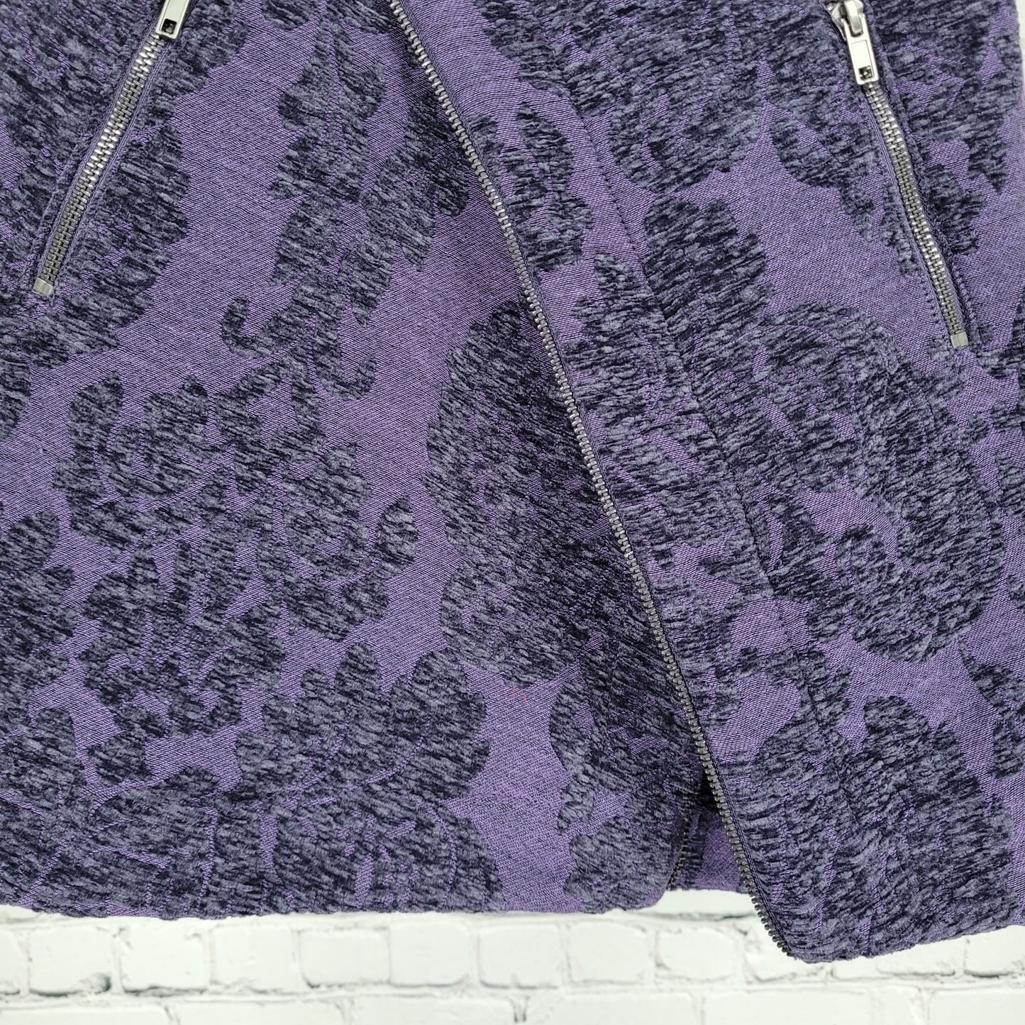 NWT Urban Outfitters Purple Velvety Damask Zipper Accent Mini Skirt Size XS