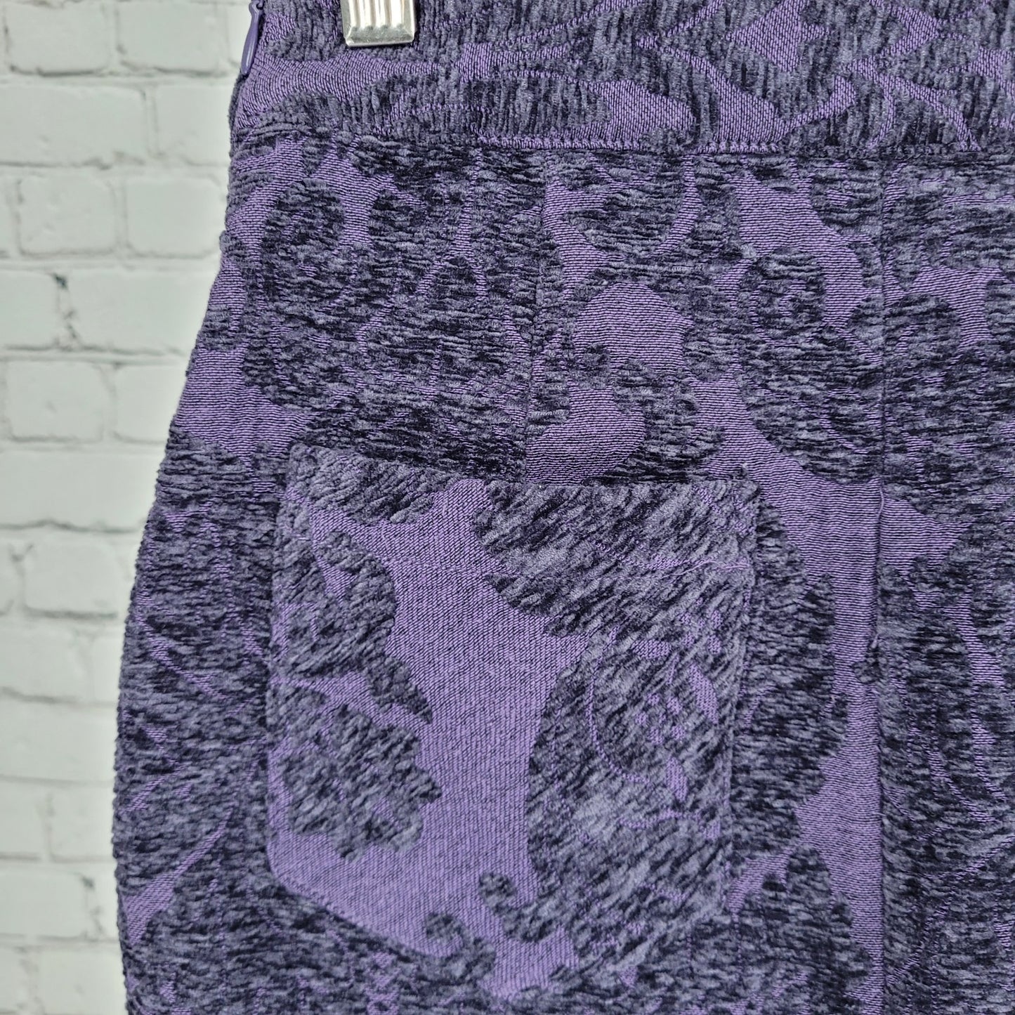 NWT Urban Outfitters Purple Velvety Damask Zipper Accent Mini Skirt Size XS