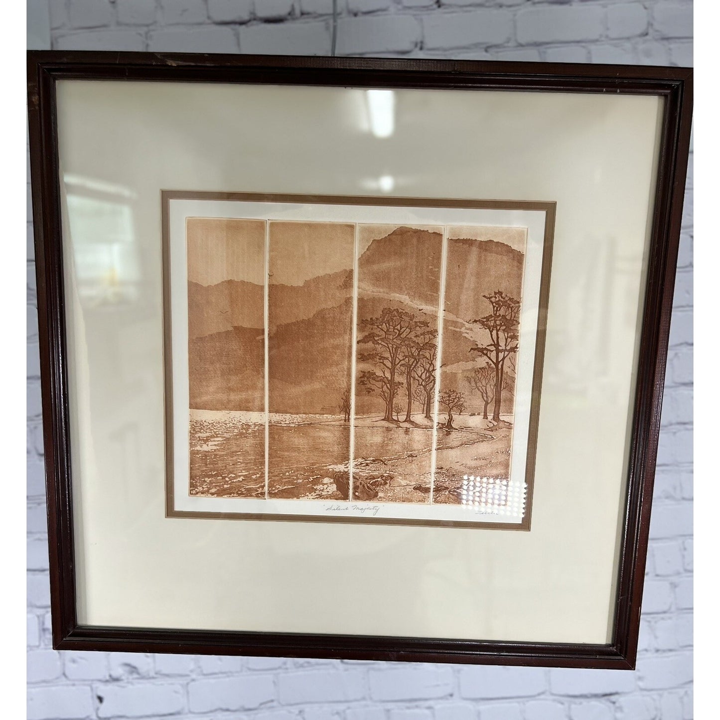 Silent Majesty Etching On Paper Signed By Anne Tuttle Framed And Matted 22”X21”