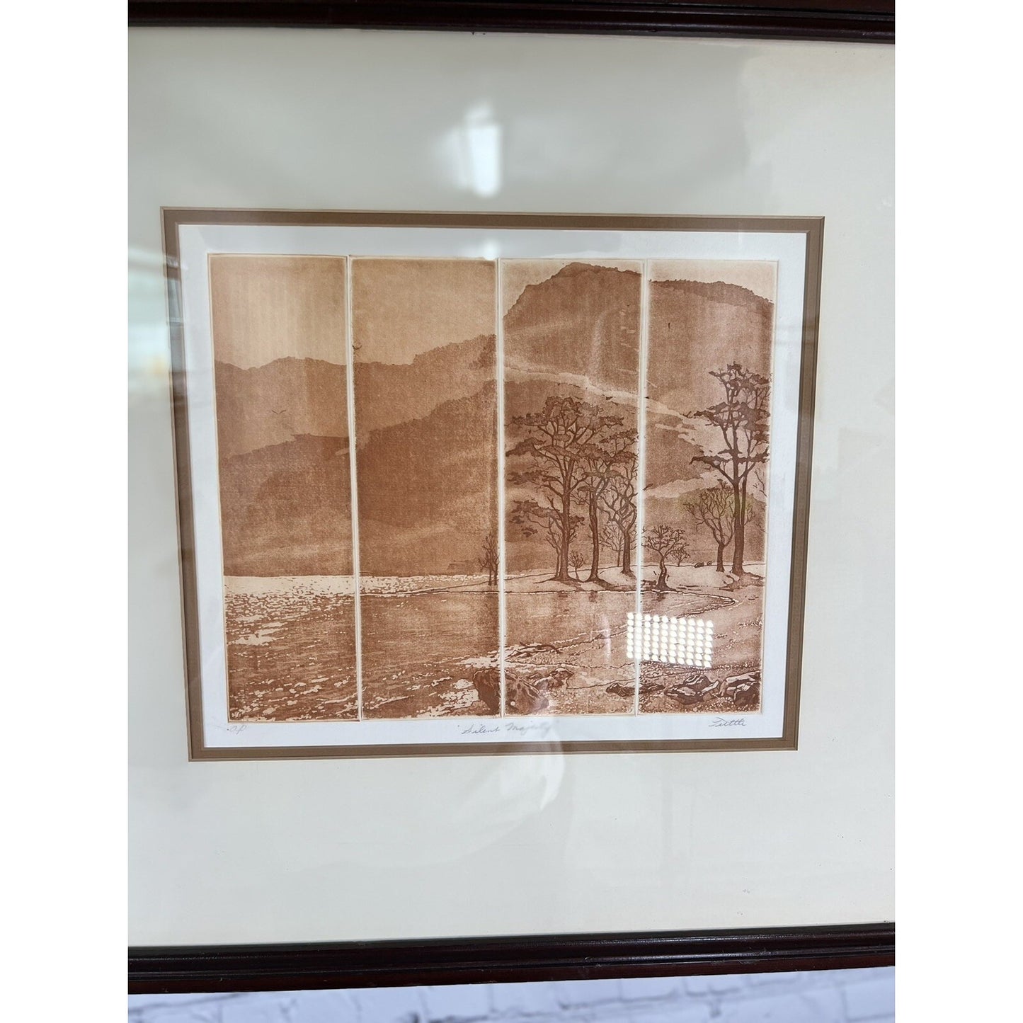 Silent Majesty Etching On Paper Signed By Anne Tuttle Framed And Matted 22”X21”