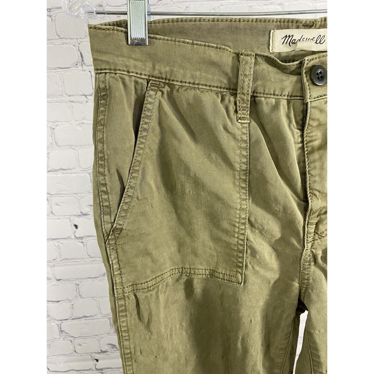 Madewell Pale Green Mid Rise Stovepipe Fatigue Pants Women’s W26” I25.5”