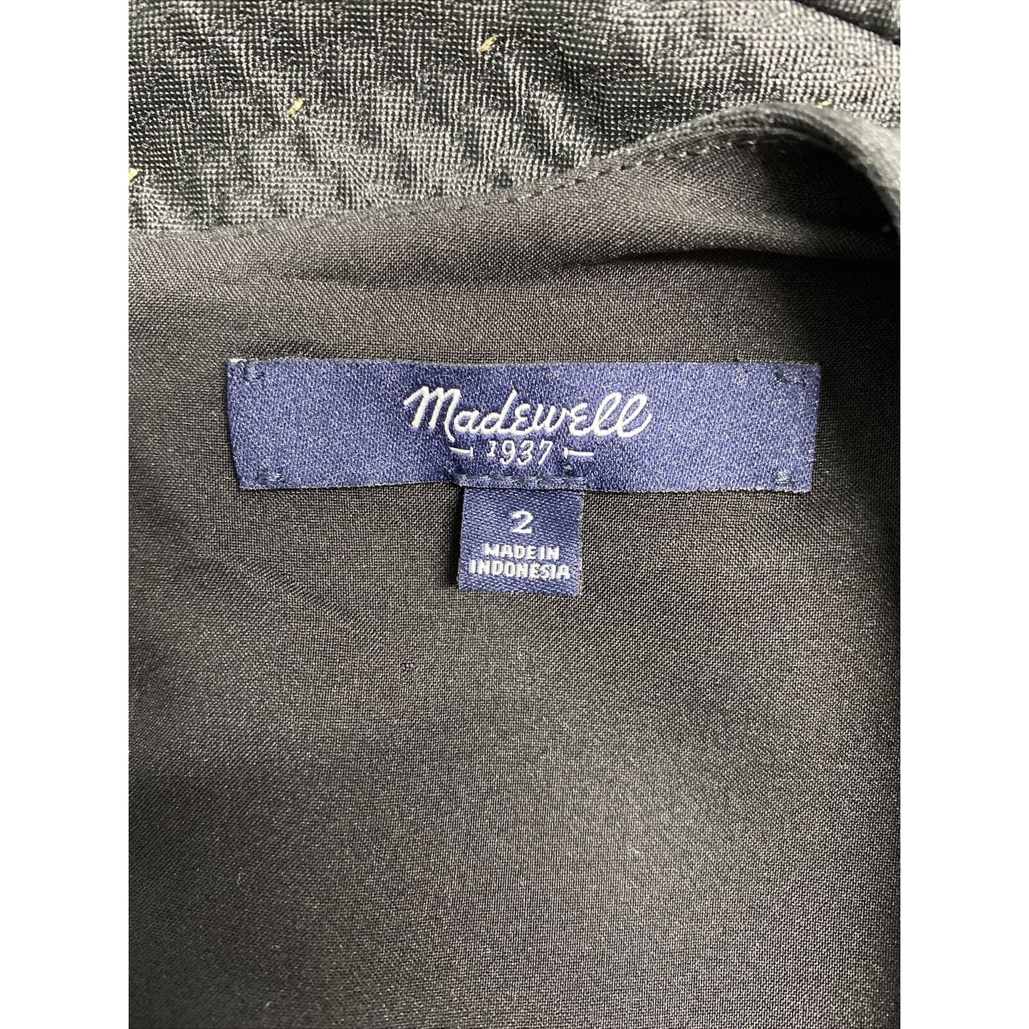 Madewell Black Gold Side Cutout Sleeveless Back Zip A Line Dress Pockets Size 2