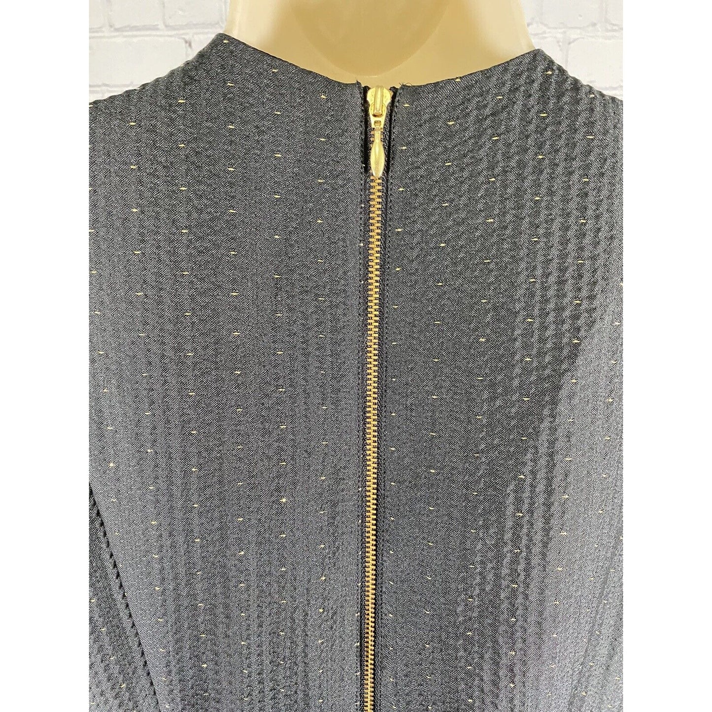 Madewell Black Gold Side Cutout Sleeveless Back Zip A Line Dress Pockets Size 2