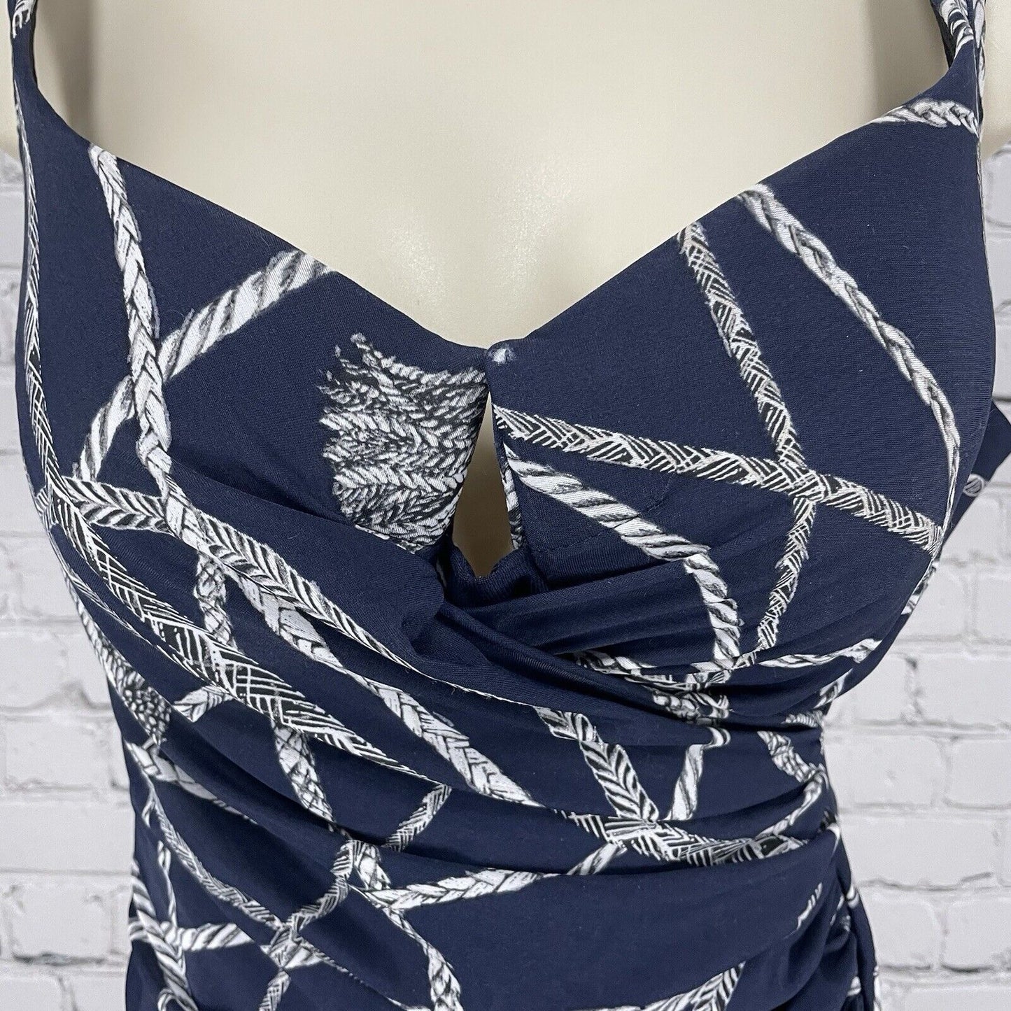 Miraclesuit Blue Print One Piece Swimsuit Padded Lined Full Coverage Size S/M*