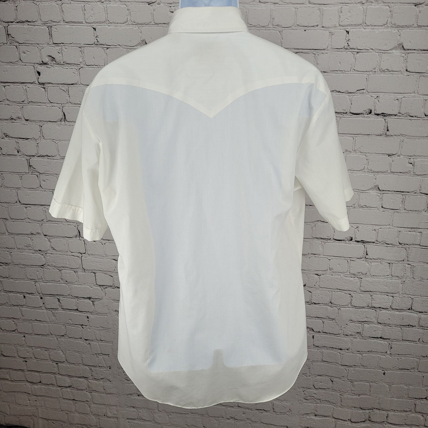 VTG ATD White Authentic Western Pearl Snap Short Sleeve Shirt Size 17 2XL