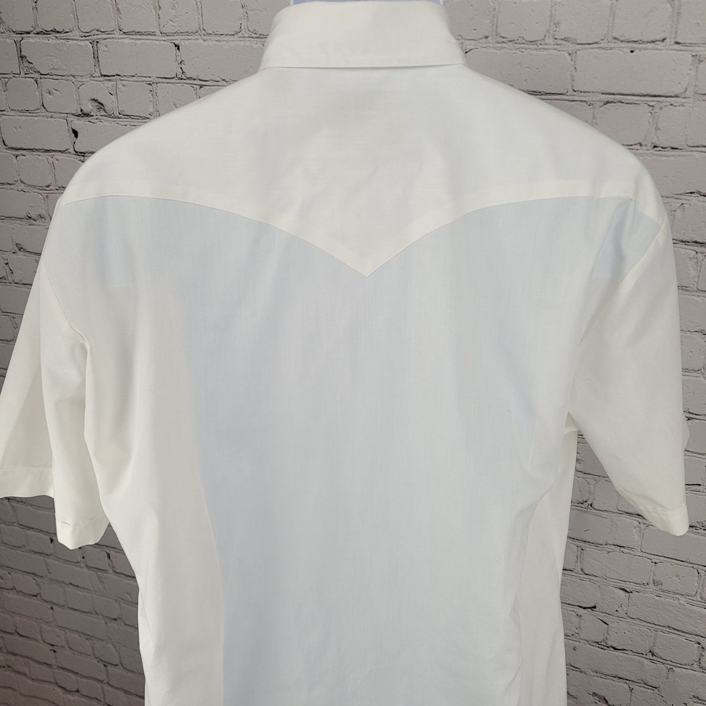 VTG ATD White Authentic Western Pearl Snap Short Sleeve Shirt Size 17 2XL