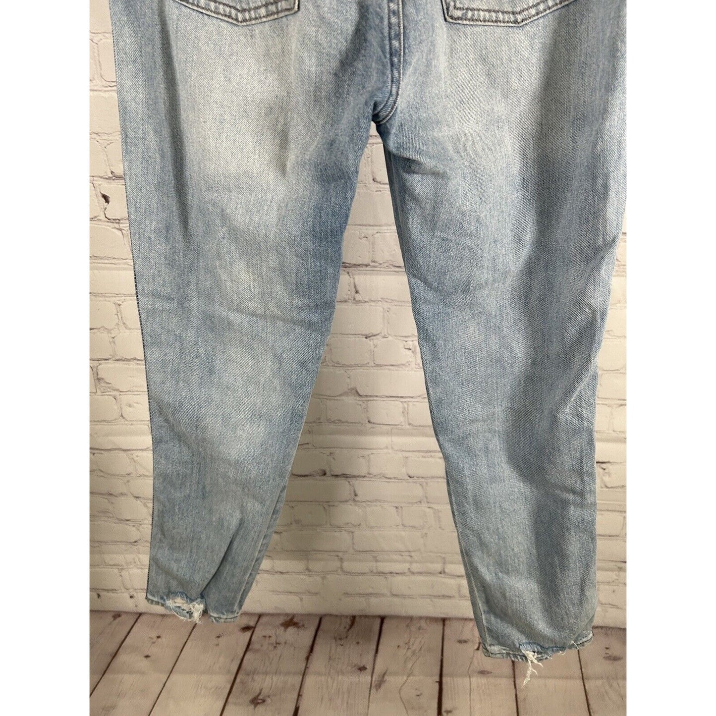 Pistola Side Stripe Distressed Light Wash Denim Tapered Jeans Women’s 25 (26x26)