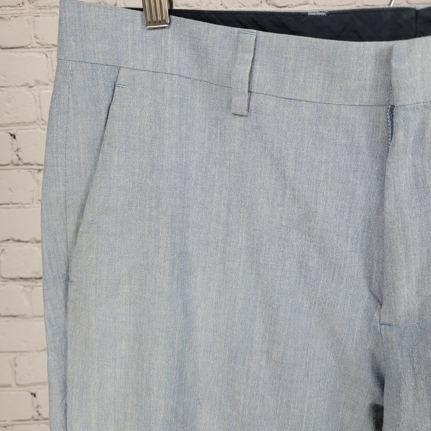 Bonobos Blue Italian Wool Blend Slim Straight Lightweight Pants Trousers (33x30)