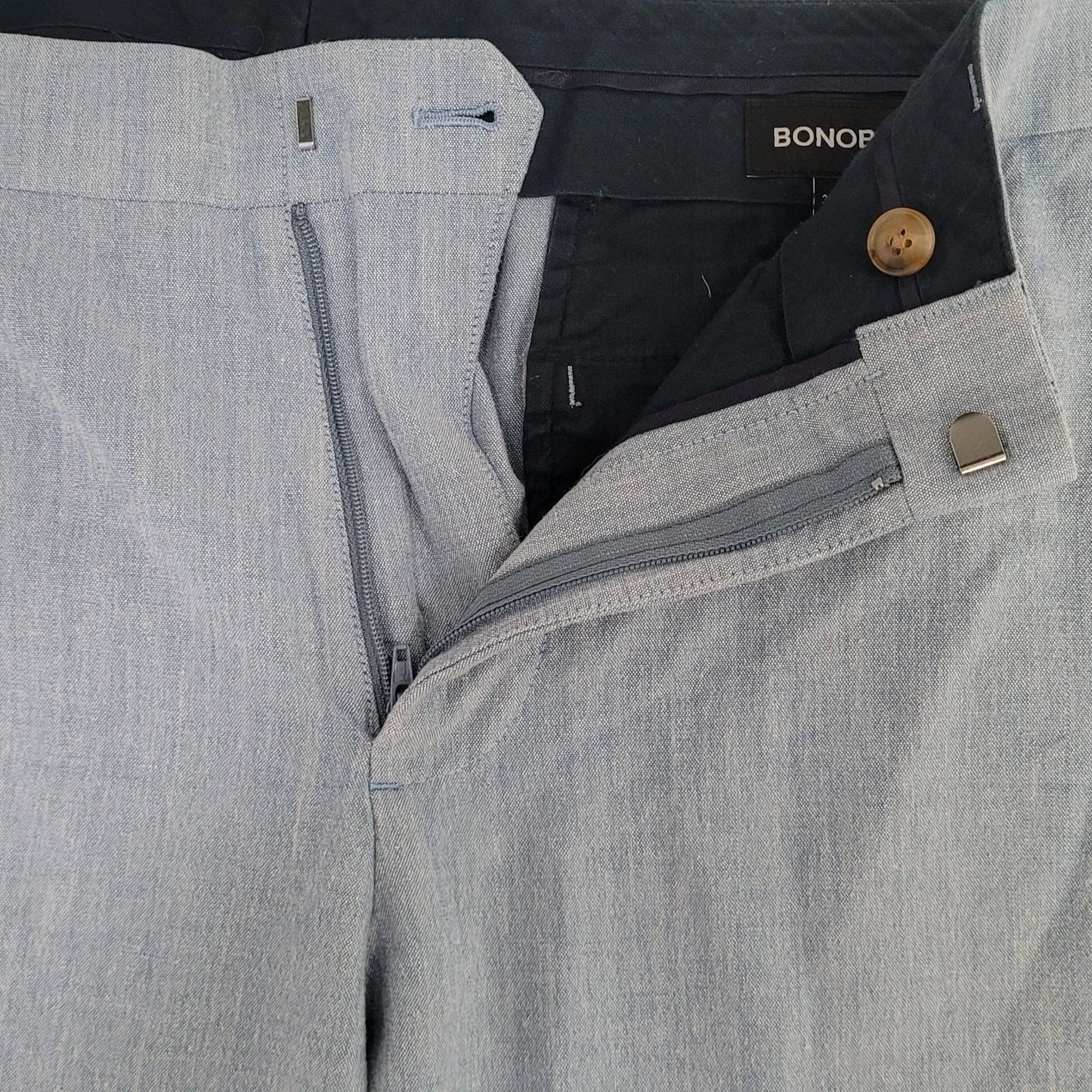 Bonobos Blue Italian Wool Blend Slim Straight Lightweight Pants Trousers (33x30)
