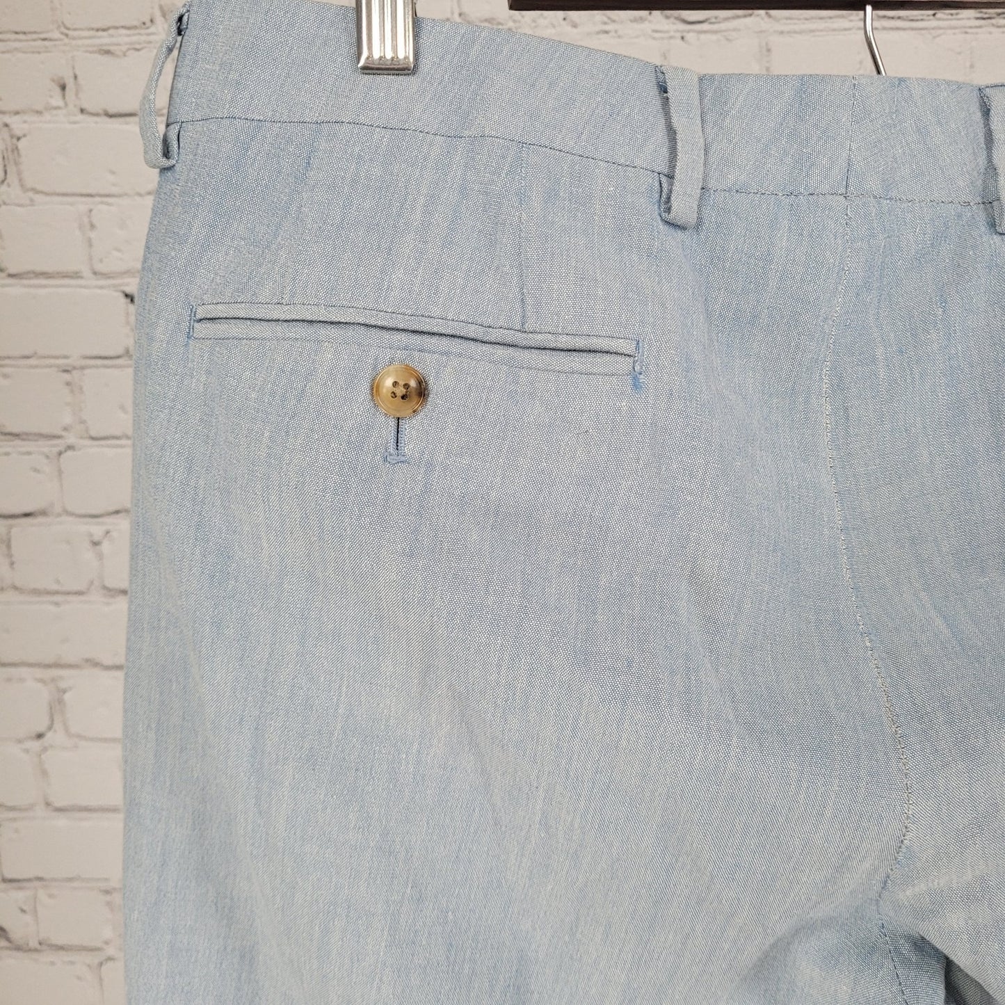 Bonobos Blue Italian Wool Blend Slim Straight Lightweight Pants Trousers (33x30)
